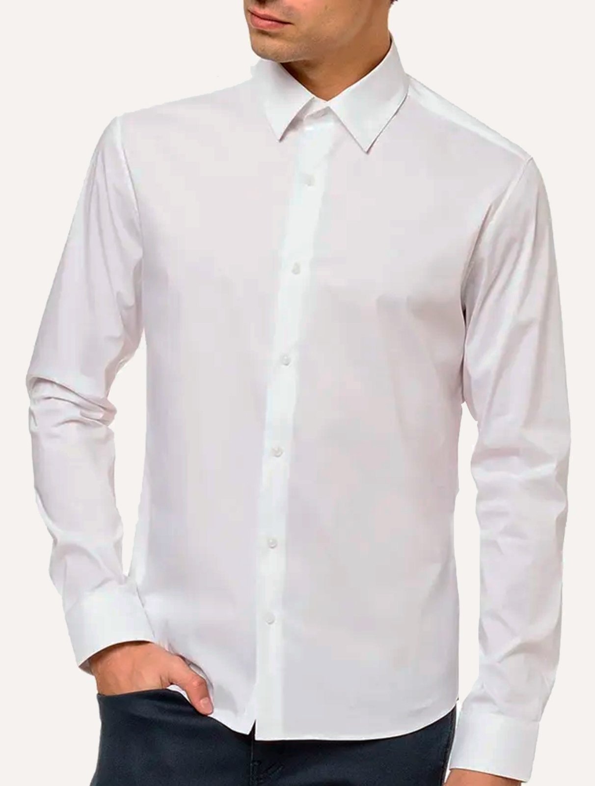 Imagem principal Camisa Calvin Klein Masculina Slim Essential Basic Logo Branca Calvin Klein branco