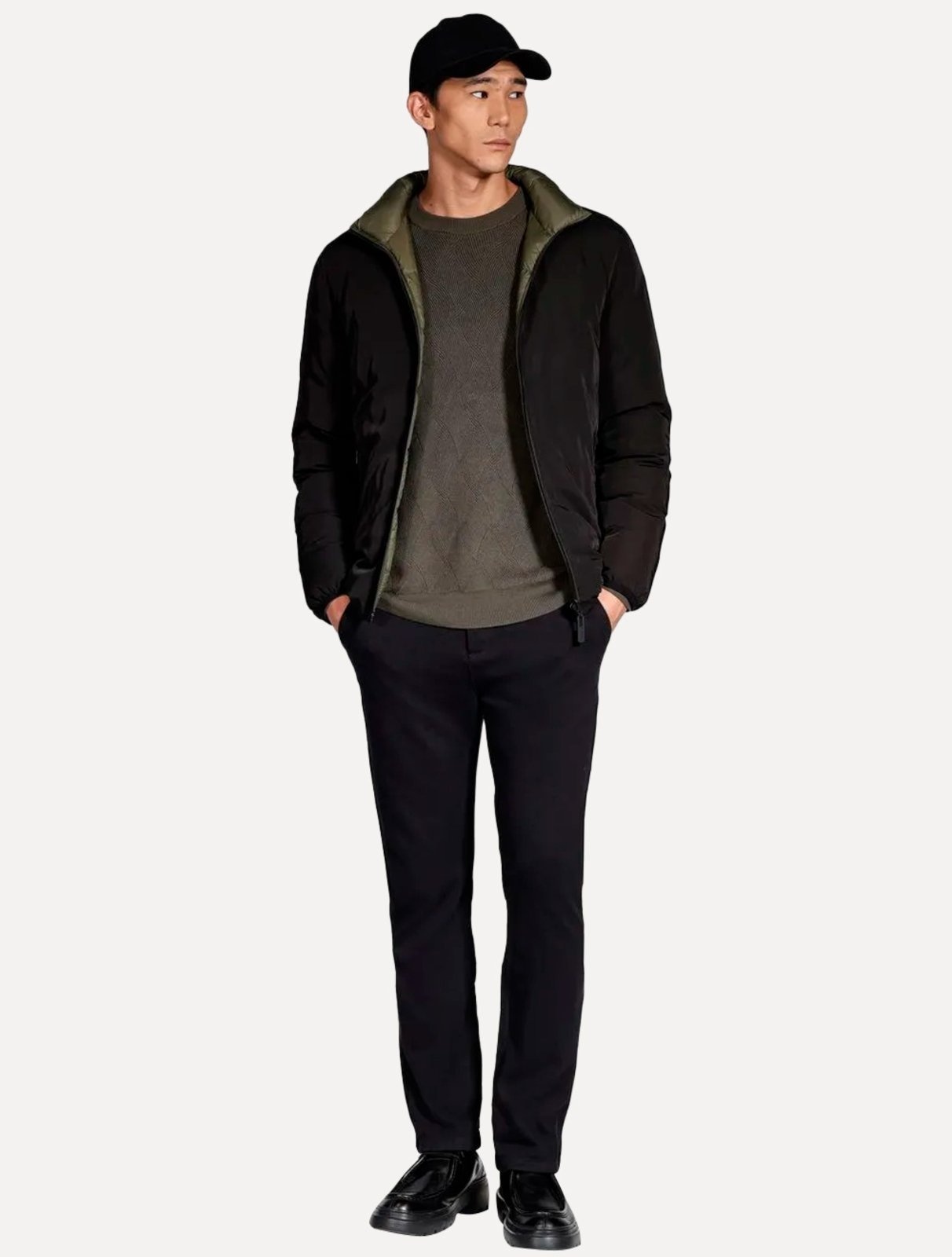 Imagem principal Jaqueta Aramis Masculina Nylon Dupla Face Green Puffer Preta Aramis preto/verde green