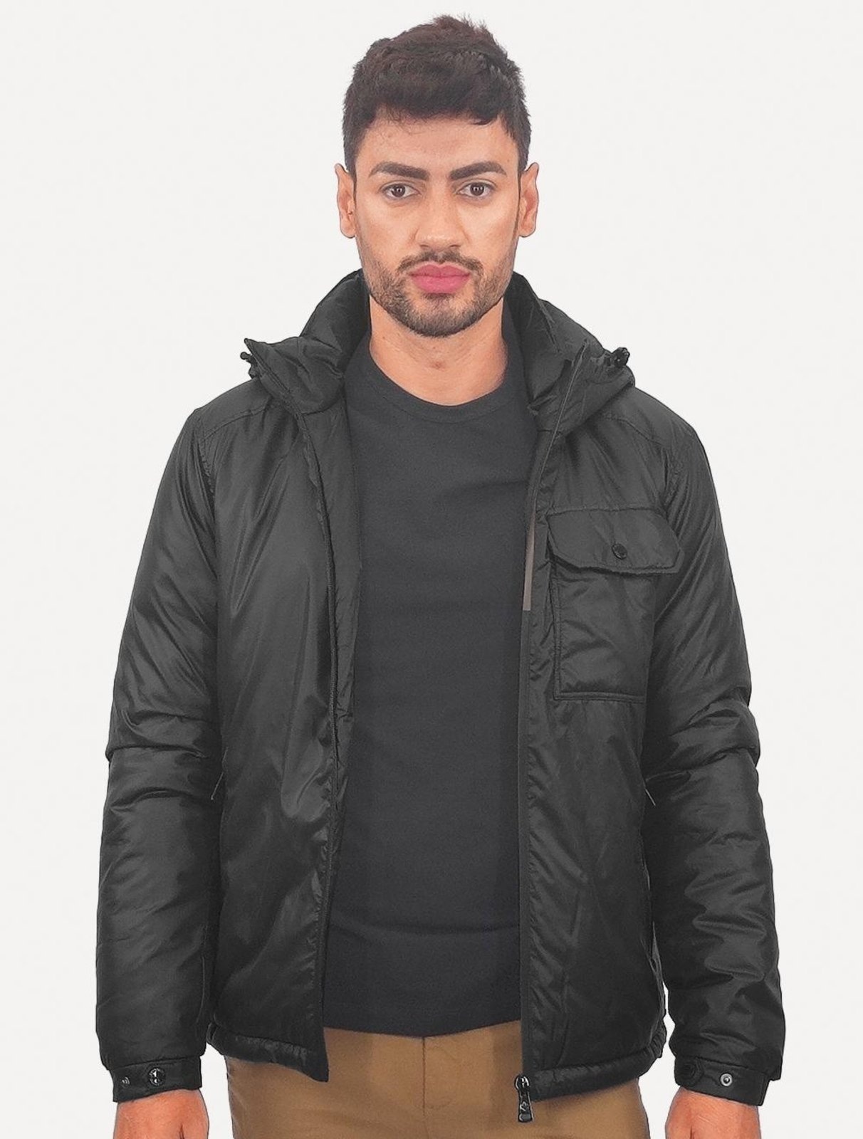 Imagem principal Jaqueta Dudalina Masculina Puffer Nylon WR Preta Dudalina preto