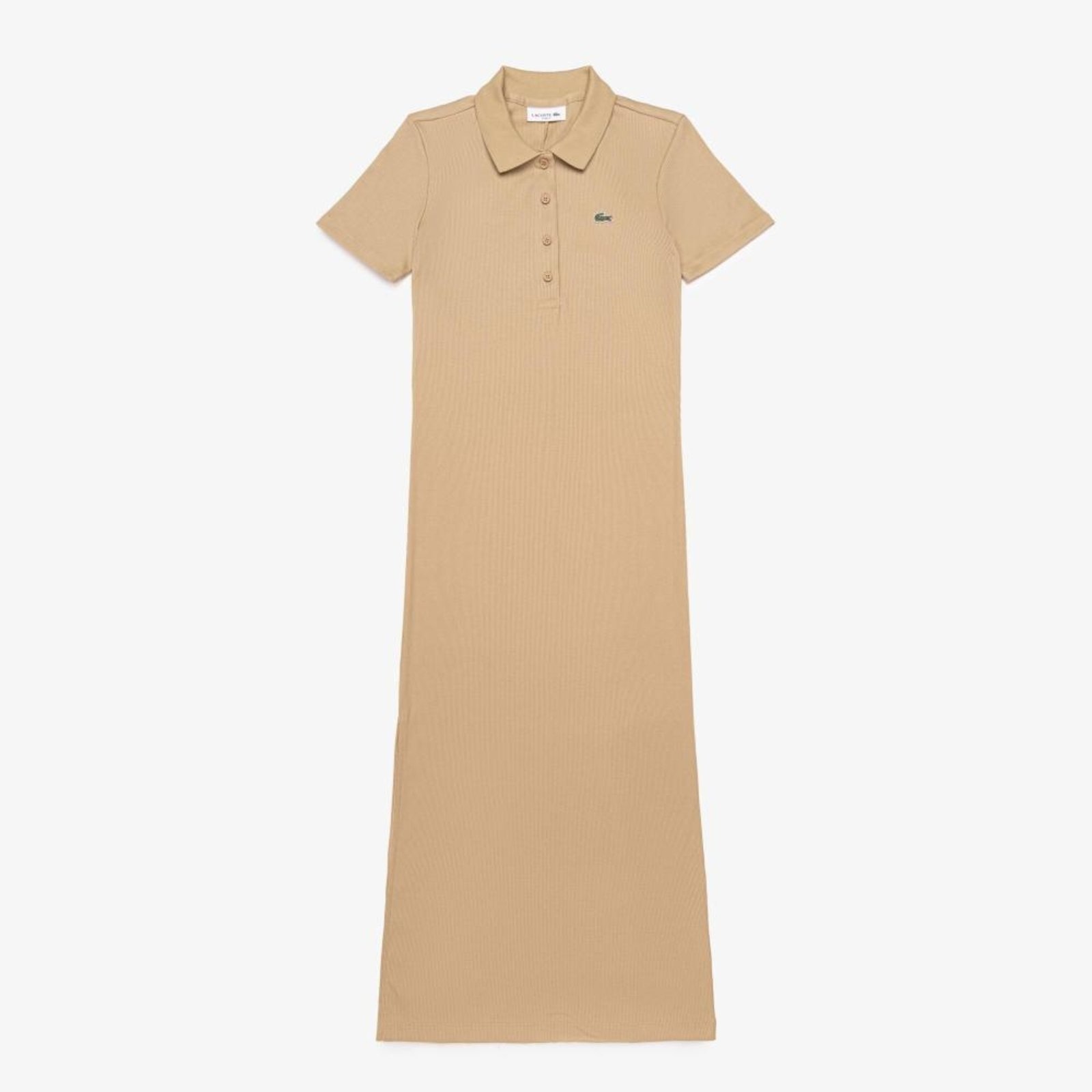Imagem principal Vestido Polo Longo de Algodão Canelado Lacoste bege