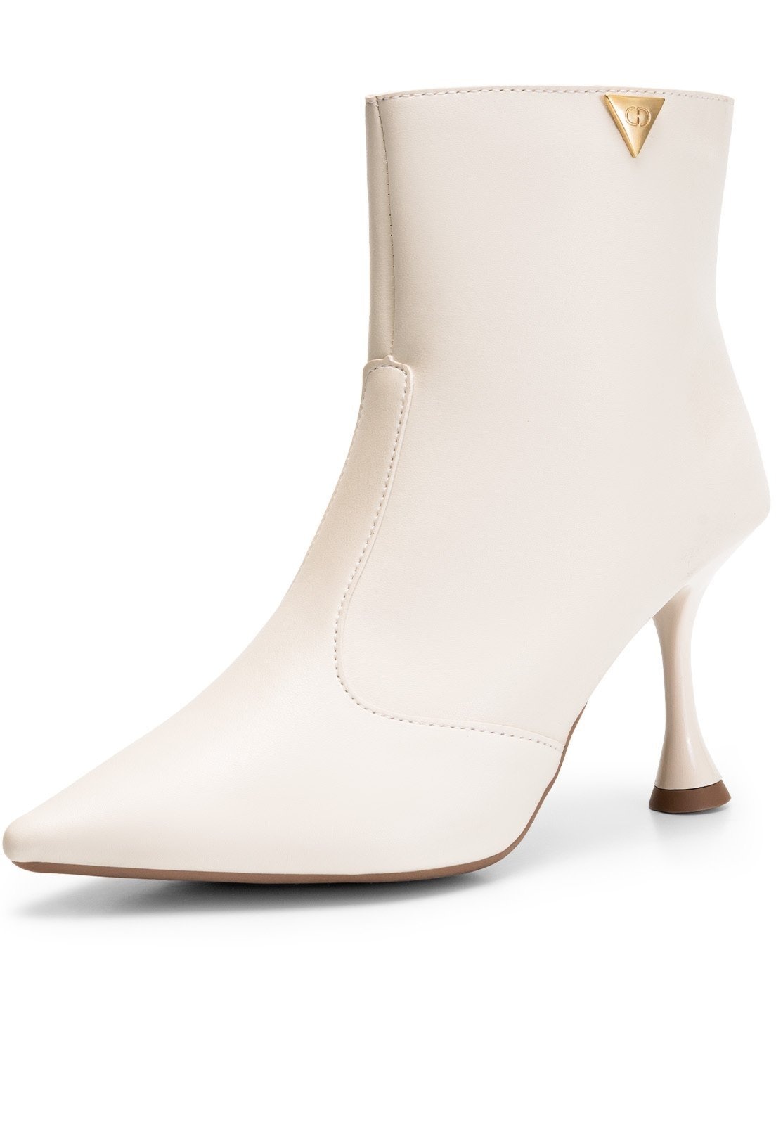 Imagem principal Bota Feminina Lumiss Salto Alto Fino Cano Curto Bico Fino Off White LUMISS off-white white