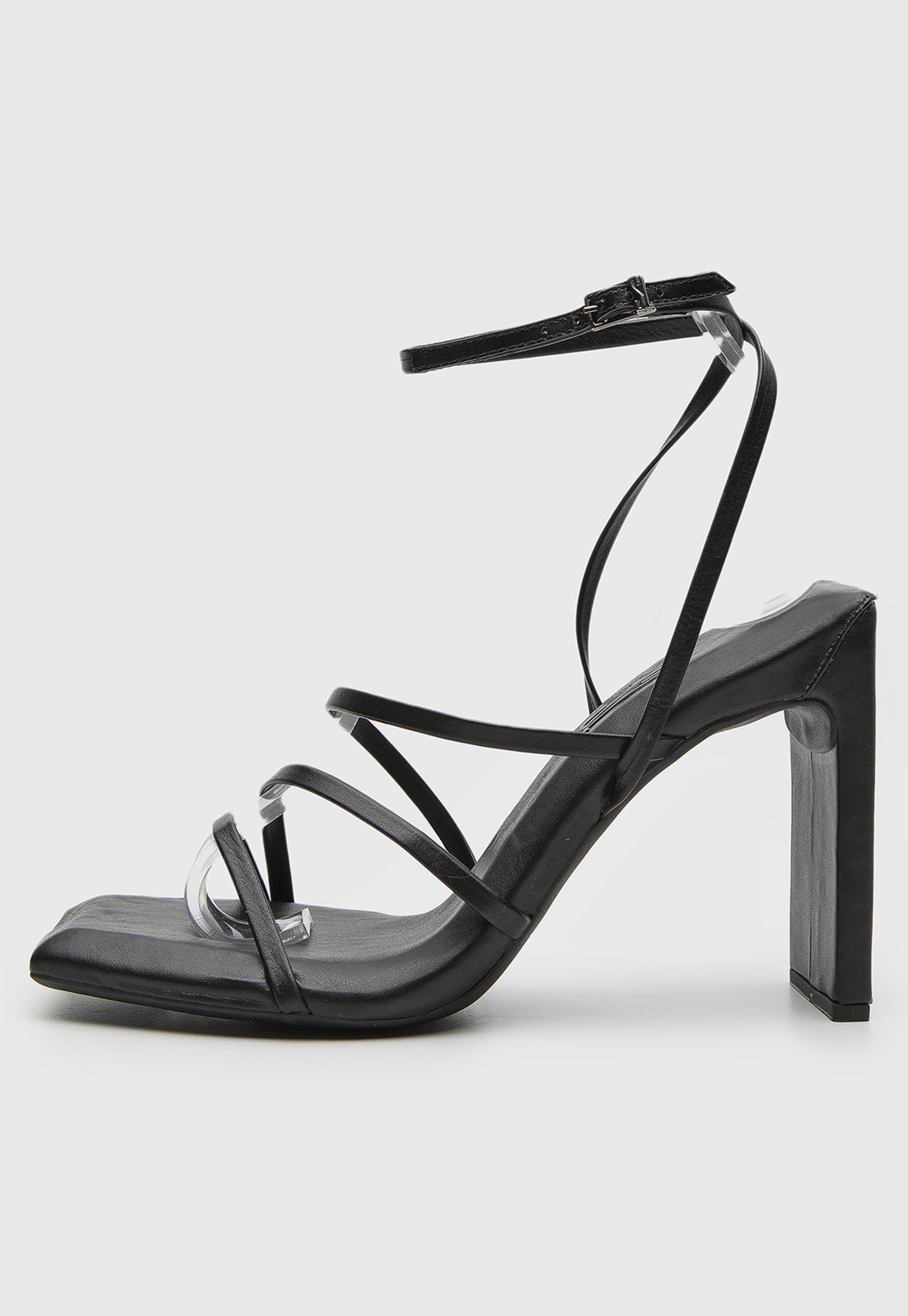 Imagem principal Sandália Feminina Santa Lolla Salto Médio Tiras Vinil Preta Santa Lolla preto