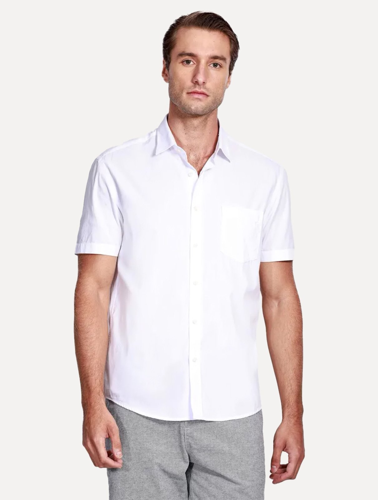 Imagem principal Camisa Aramis Masculina Manga Curta Regular Algodão Mescla Lotte Branca Aramis branco