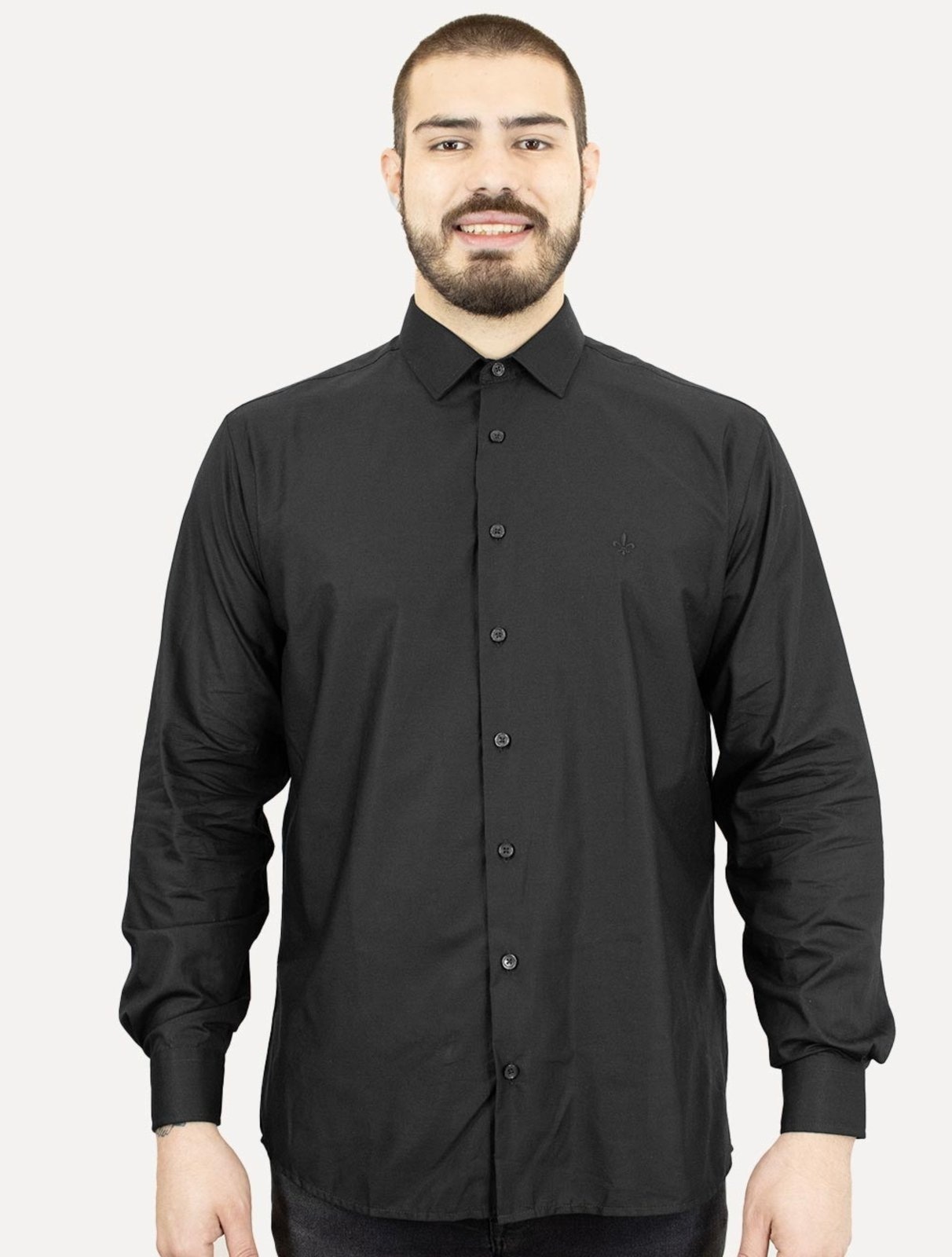 Imagem principal Camisa Dudalina Masculina Slim Superfine Cotton Dark Logo Lisa Preta Dudalina preto