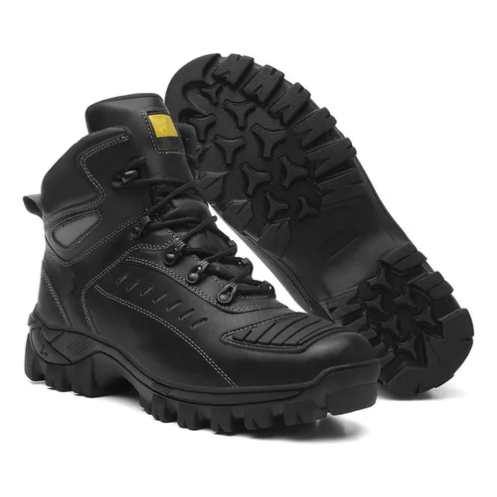 Imagem principal Bota Masculina Motoqueiro Adventure Em Couro Reforçado - Preta Nine4 preto