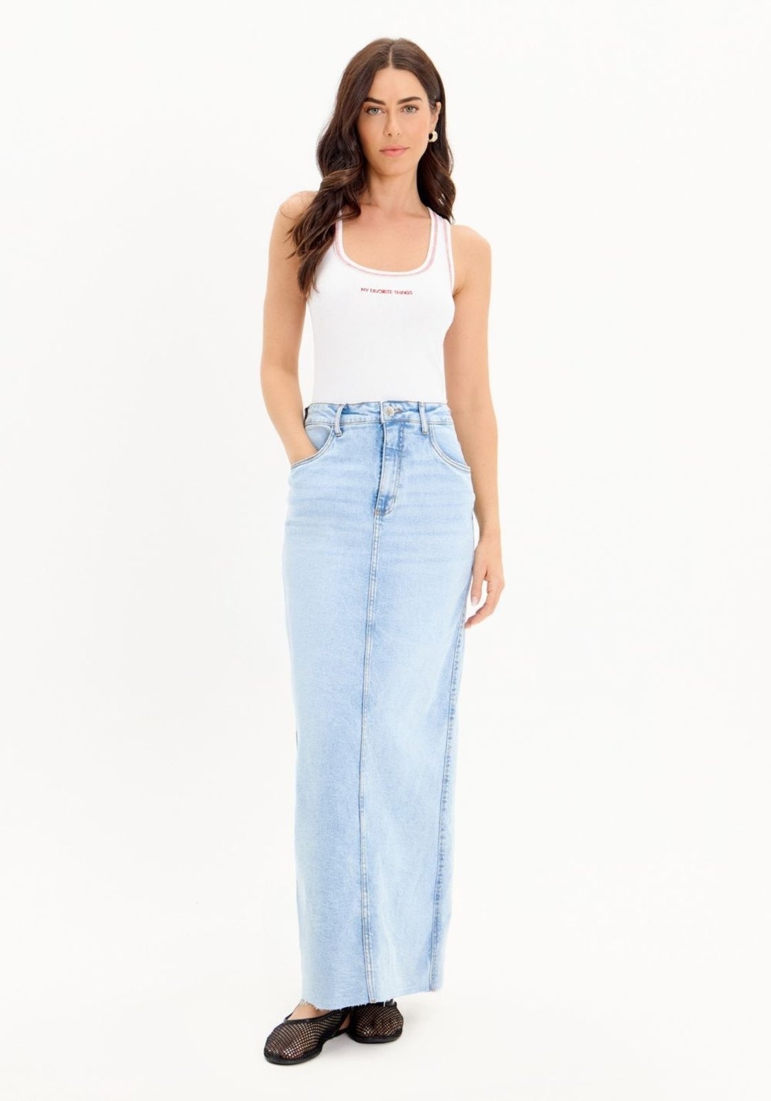 Imagem principal Saia Jeans Longa Cintura Super Alta My Favorite Things azul