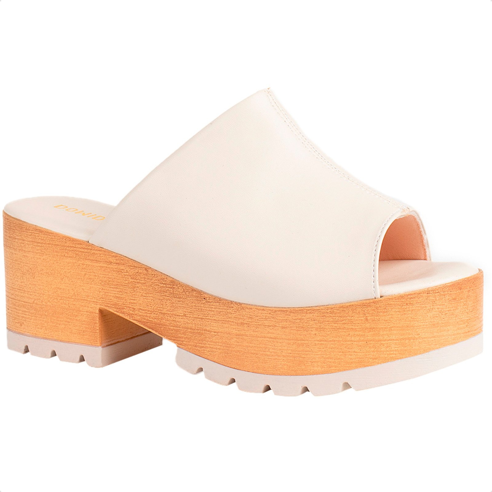 Imagem principal Tamanco Feminino Plataforma Tratorado Clog Madeira Confort Domidona off-white