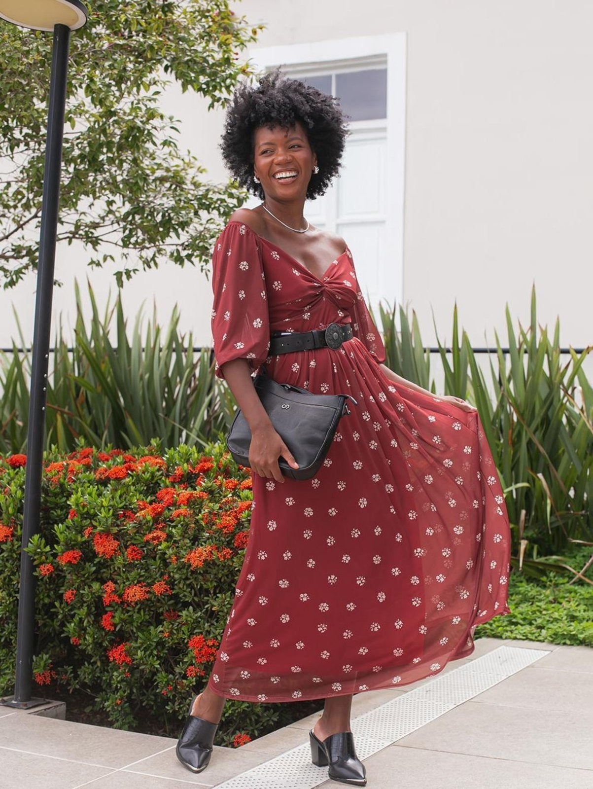 Imagem principal Vestido Tule Longo Manga 3/4 Autentique Feminino BORDO Autentique vermelho