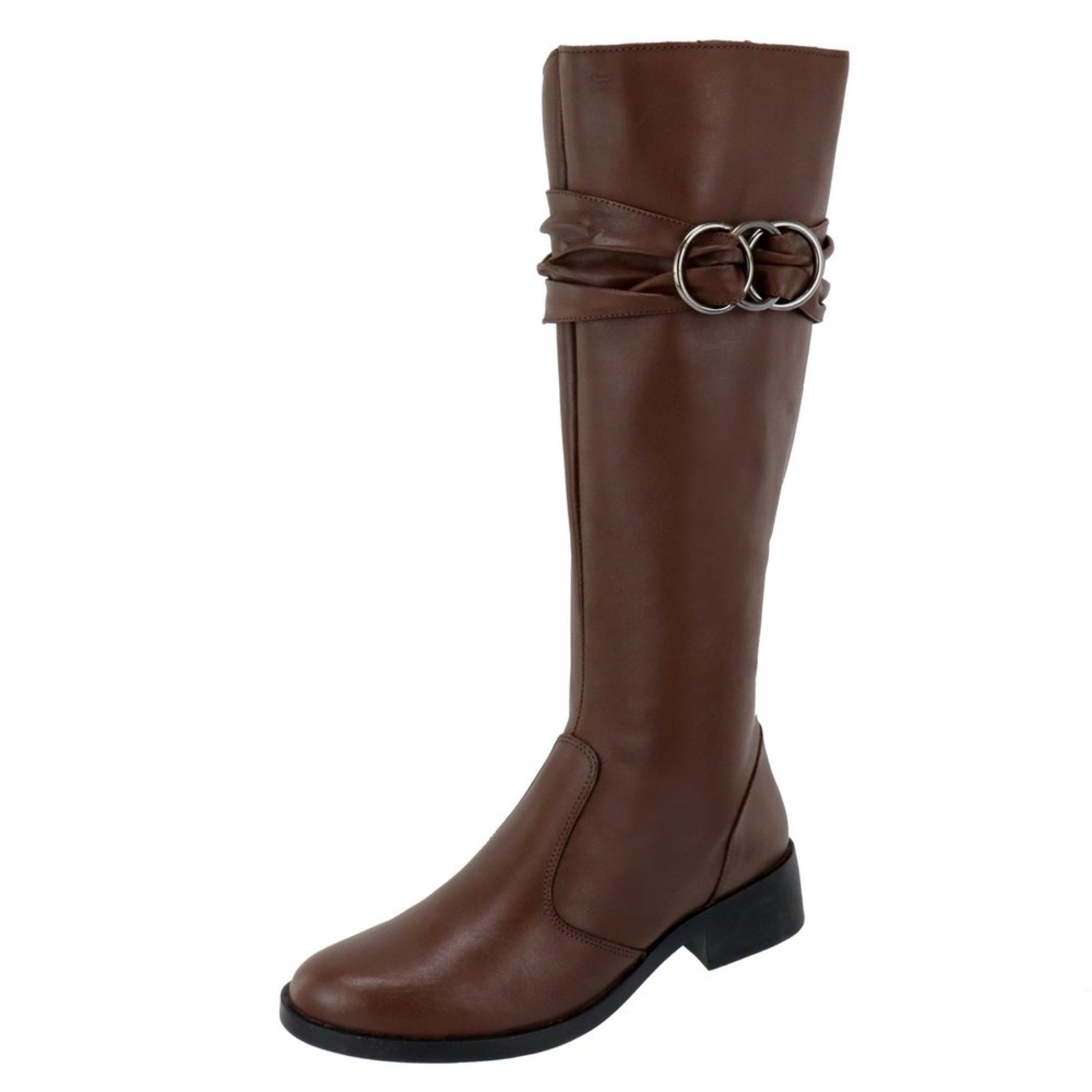 Imagem principal Bota Montaria em Couro Feminina Cano Longo Chocolate TELLINI STORE marrom