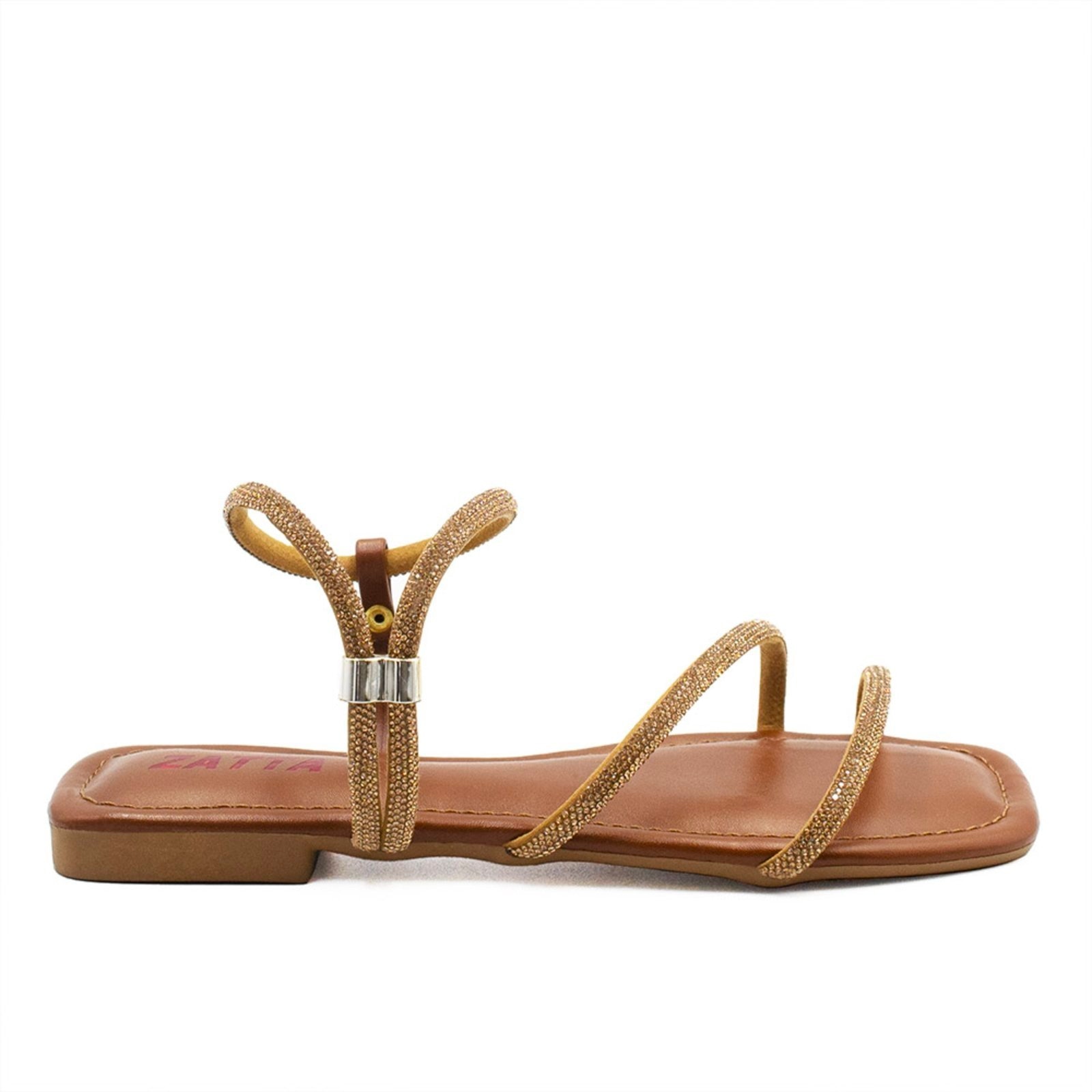 Imagem principal Rasteira Zatta Ajuste Brilho Mara Caramelo ZATTA castanho