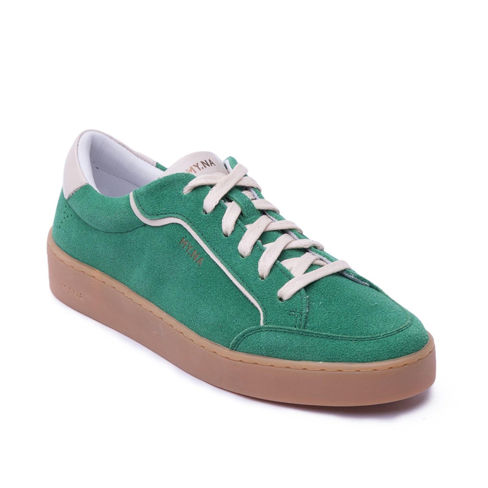 Imagem principal Tênis MY.NA Y7 Couro Legítimo Claro com detalhes em Off White MY.NA verde