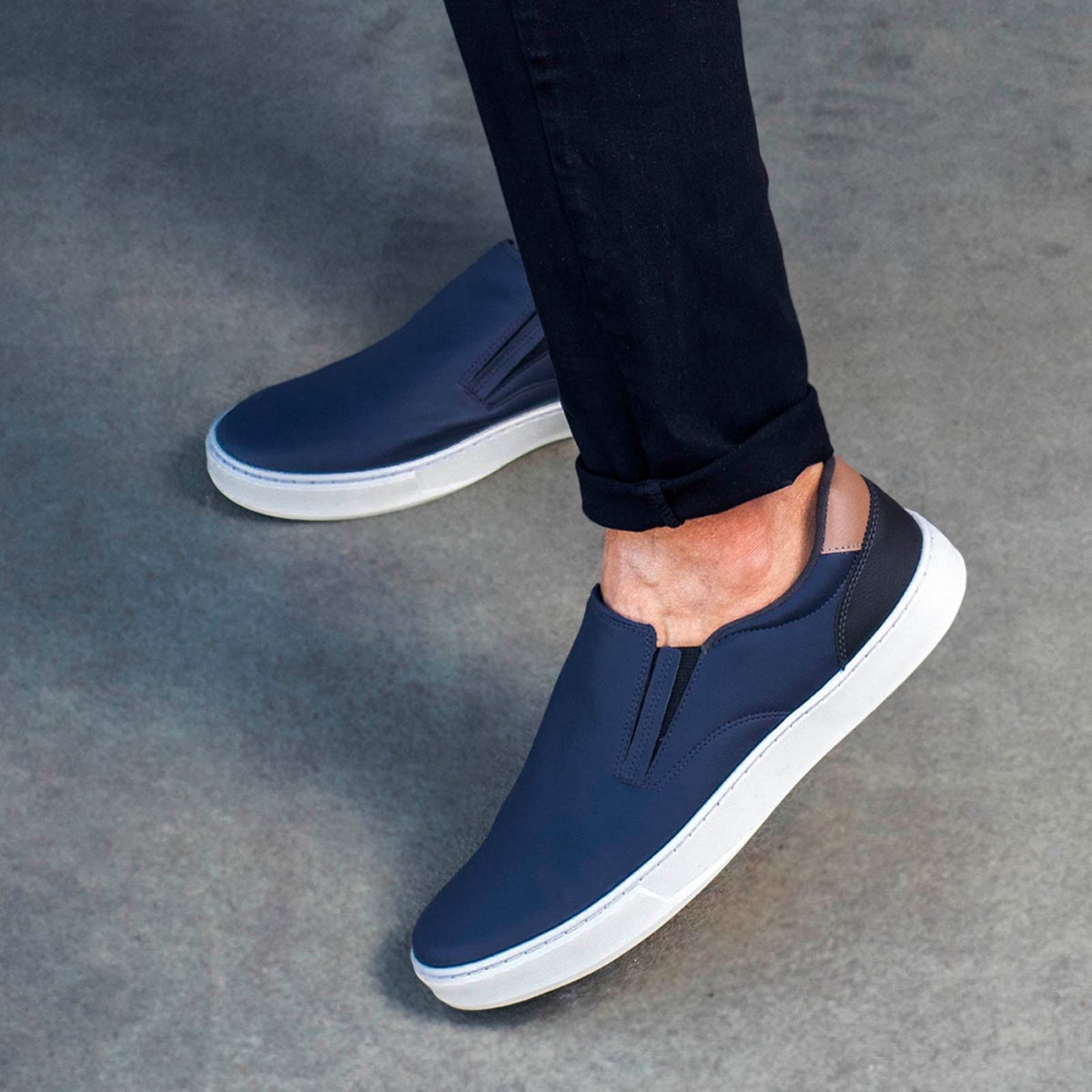 Imagem principal Tênis Masculino Épico Iate Slip On Confortável Macio ÉPICO CALÇADOS azul marinho
