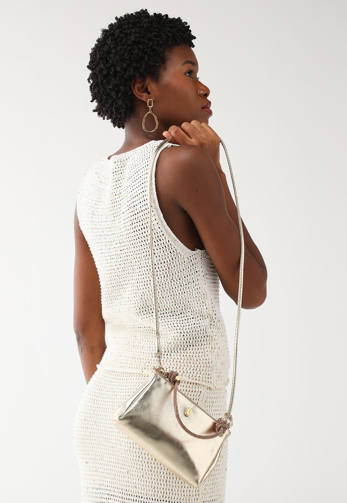 Imagem principal Bolsa Tiracolo Anacapri Alça Dupla Dourada Anacapri dourado