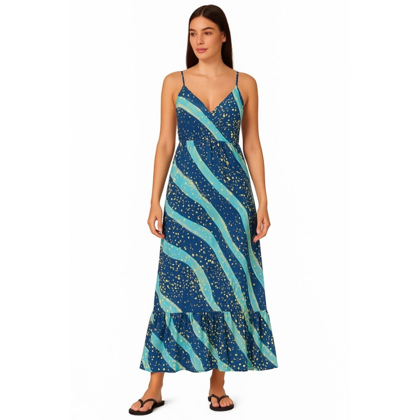 Imagem principal Vestido Longo Vih Triny Indiano Estampado Feminino Chic Vih Triny azul