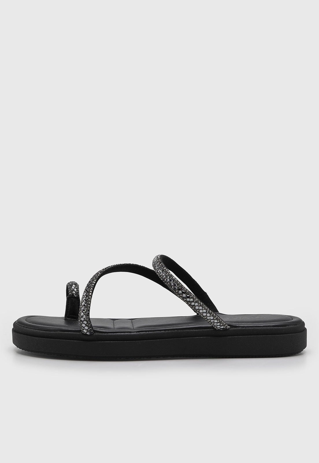 Imagem principal Rasteira Feminina Via Uno Tiras com Brilho Preta VIA UNO preto