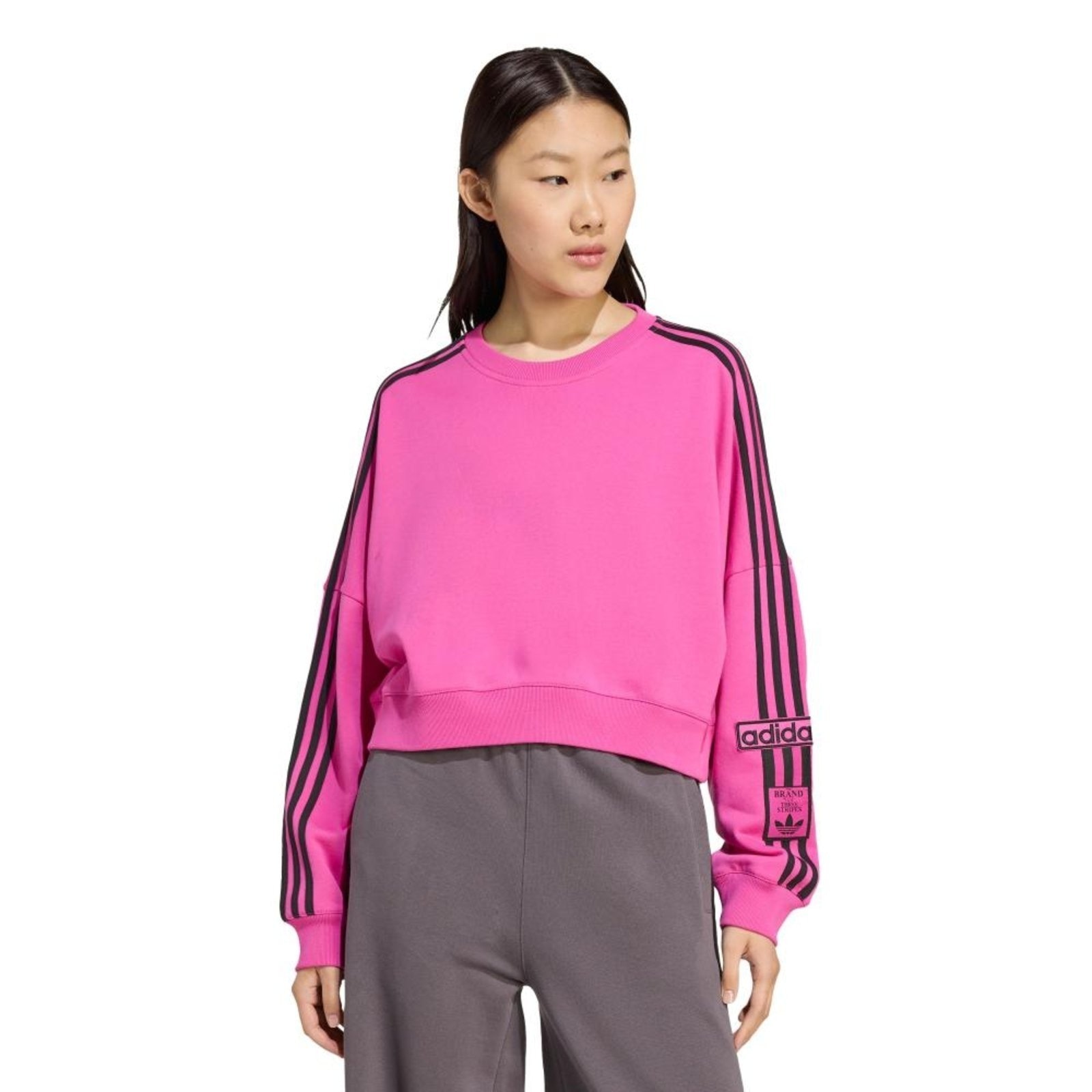 Imagem principal Moletom Cropped Adibreak Adicolor Crewneck adidas Originals adidas Originals rosa