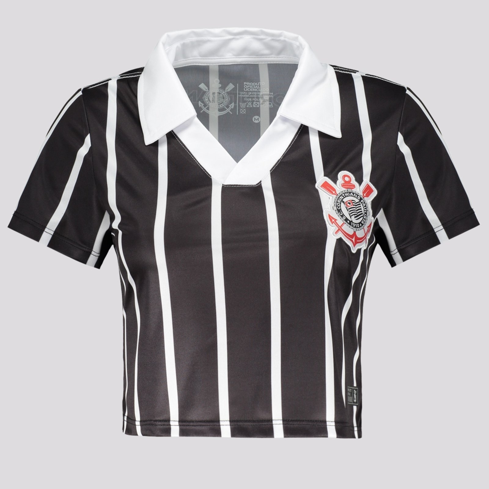 Imagem principal Cropped Corinthians Retrô Feminino Coimbra preto