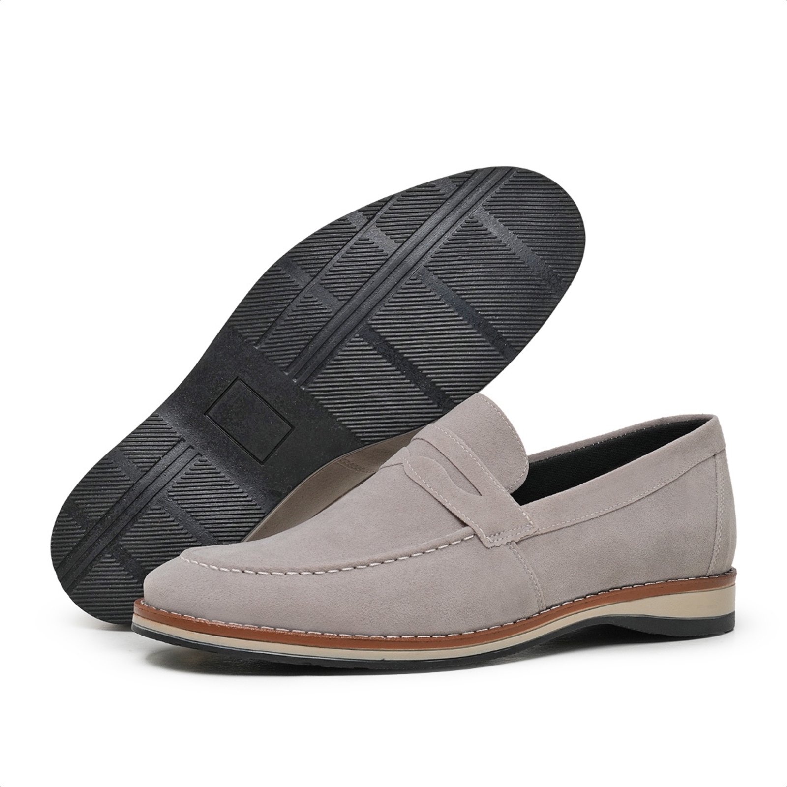 Imagem principal Sapato Masculino Mocassim Esporte Fino Social Casual Moderno Elegante Confortavel em Camurça Off White Bia Ramos off-white white