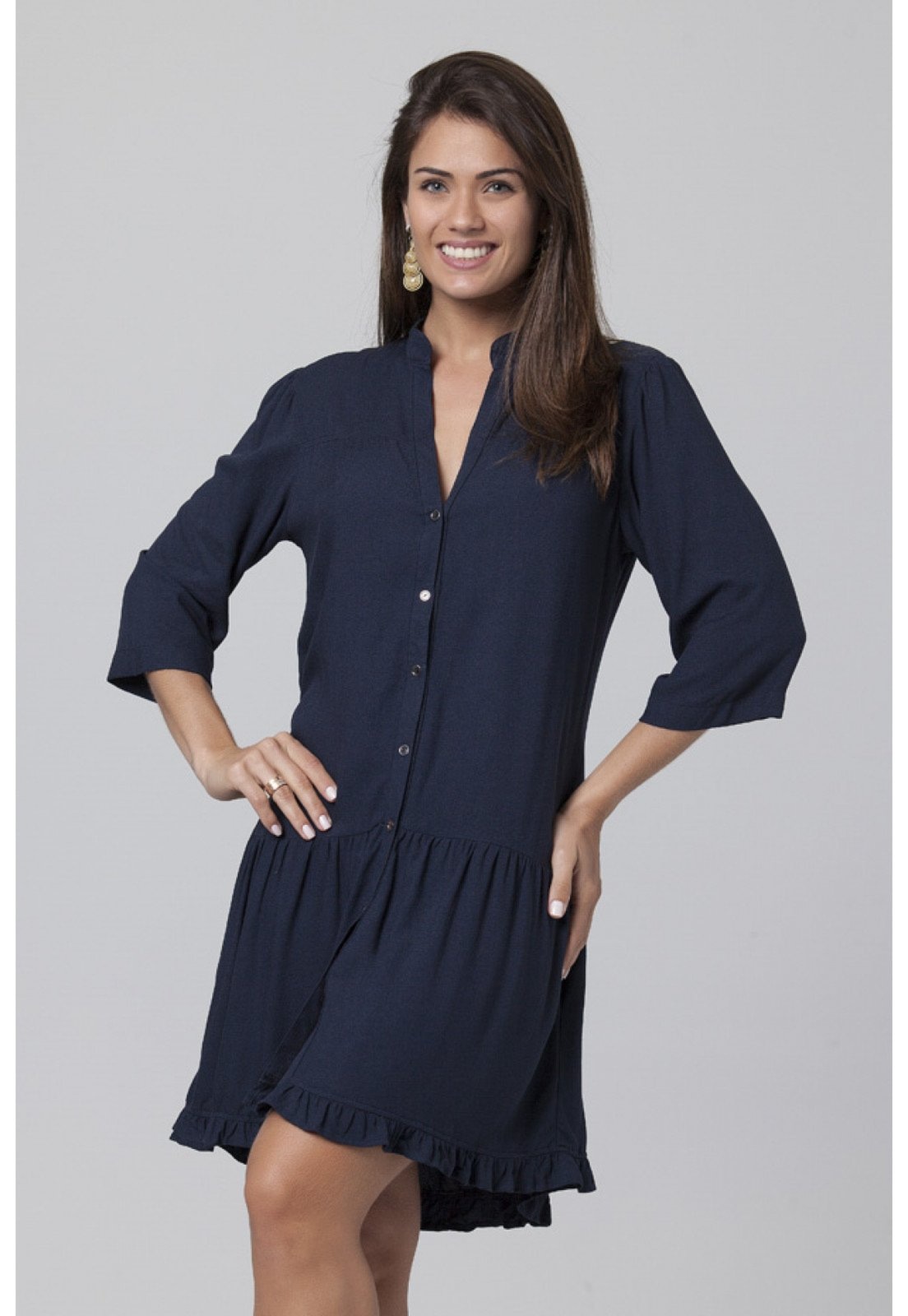 Imagem principal Vestido Curto Amazonia Vital Botton Amazonia Vital azul/azul marinho/preto azul