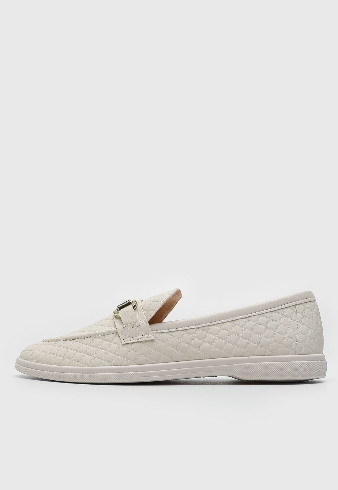 Imagem principal Mocassim Feminino Moleca Matelassê Fivela Off-White MOLECA off-white white