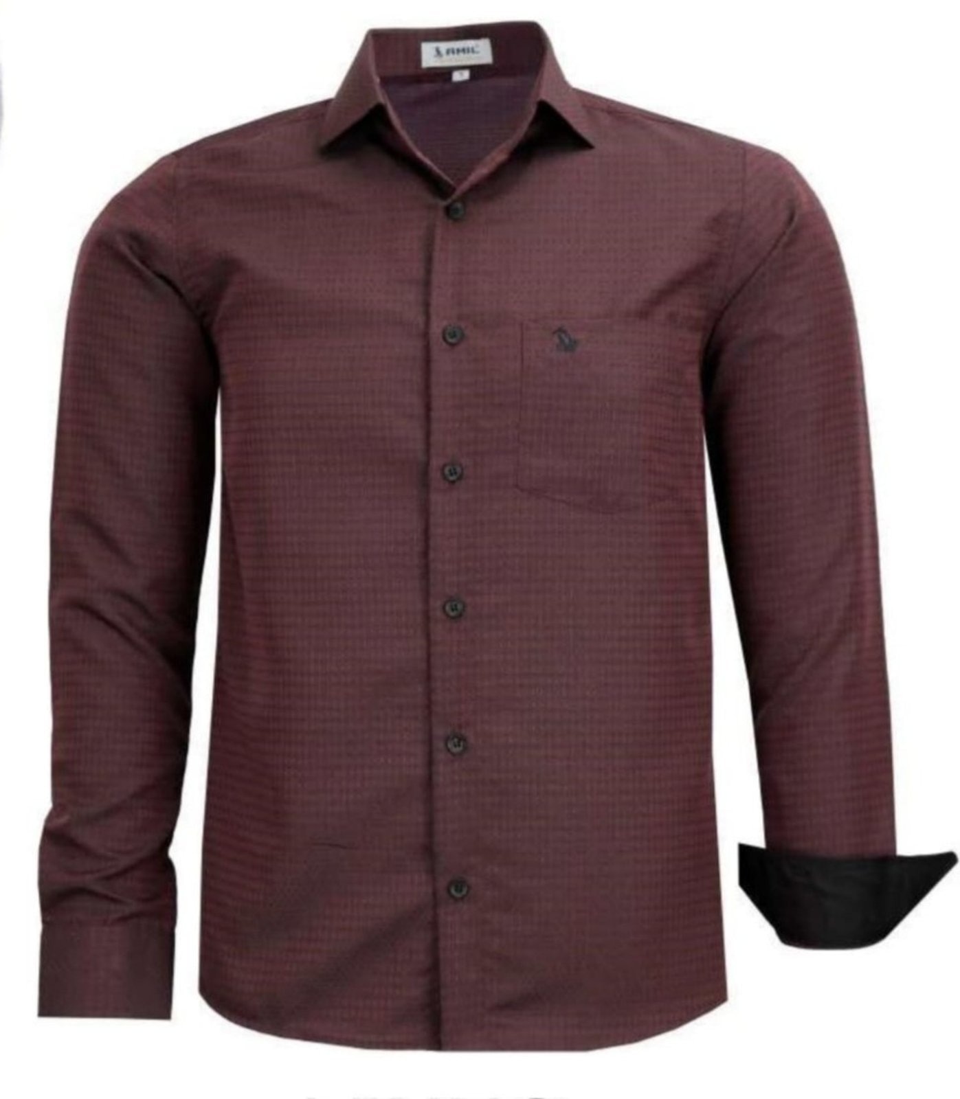 Imagem principal Camisa Social Amil Comfort Gets Macia Poliéster Fácil de Passar Manga Longa Vinho Amil bordô