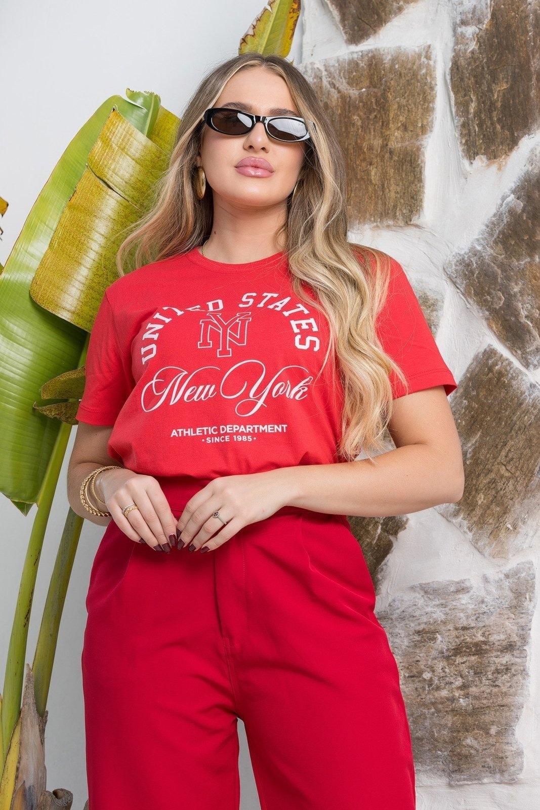 Imagem principal Camiseta Feminina Cianitas Vermelha Estampa United States Cianitas vermelho