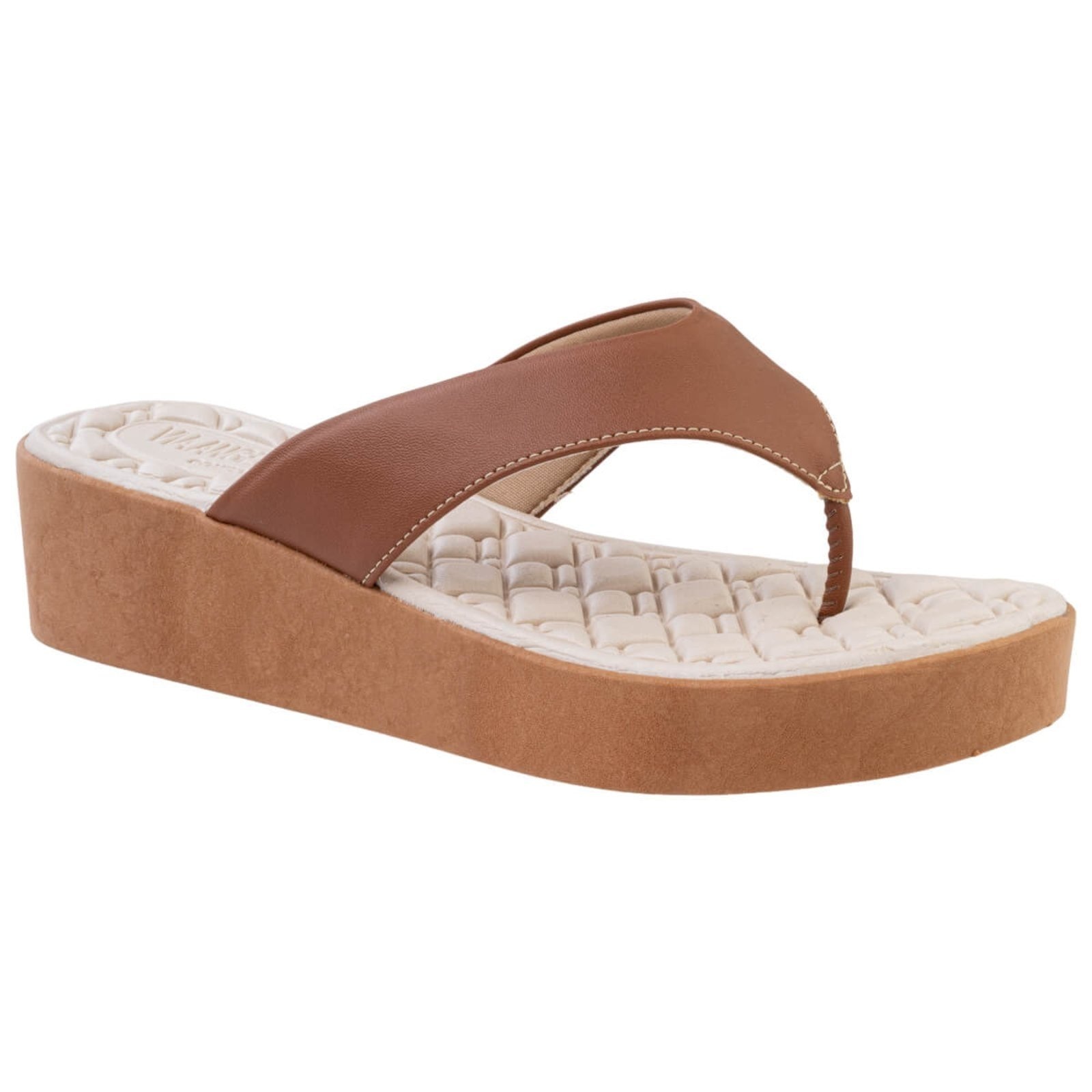 Imagem principal Tamanco Ortopédico Feminino Dedo Plataforma Confortável Versátil Via Angel 8504 VIA ANGEL caramelo