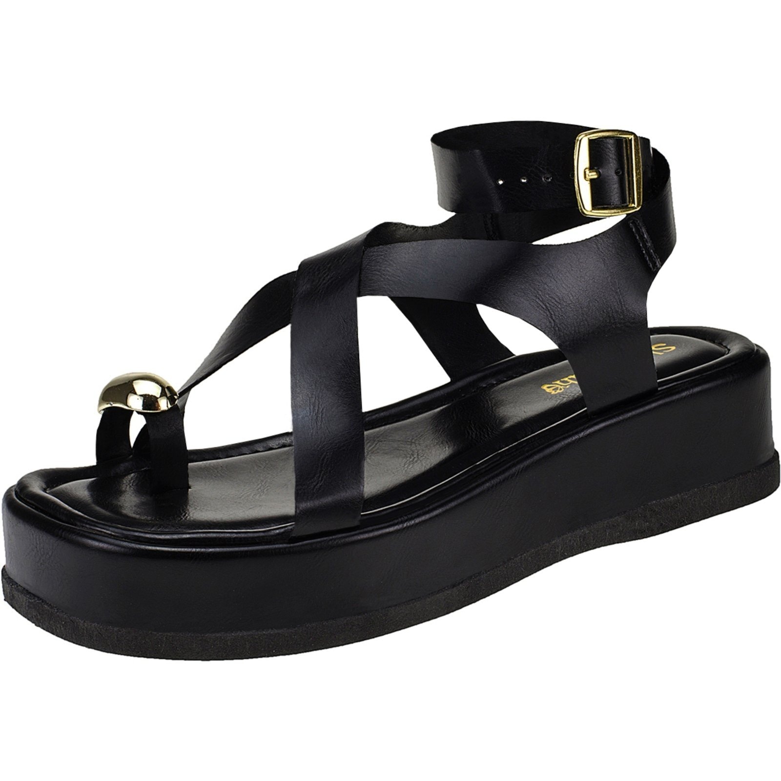 Imagem principal Sandália Feminina Chinelo Tamanco Feminino Papete Flatform Shekinah Tiras Cruzadas Confortável Moderno Macio Moda Shekinah preto