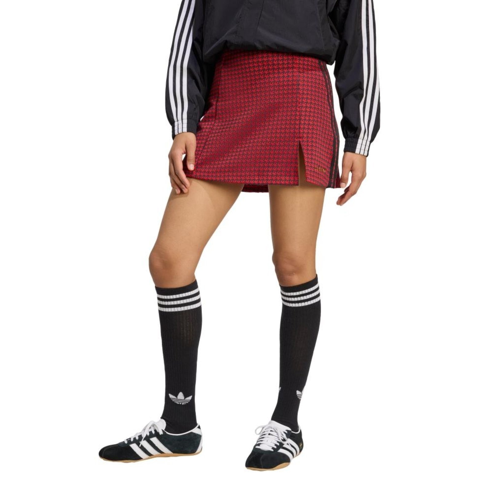 Imagem principal Saia de alfaiataria com xadrez pied-de-poule adidas Originals Adidas vermelho