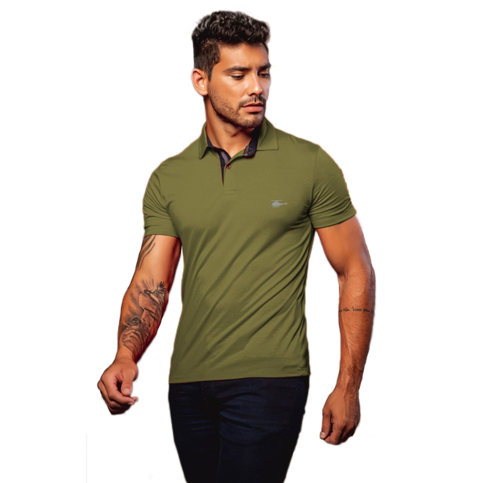 Imagem principal Camiseta Polo Masculina Básica Sallo Premium Militar Oliver Sallo verde