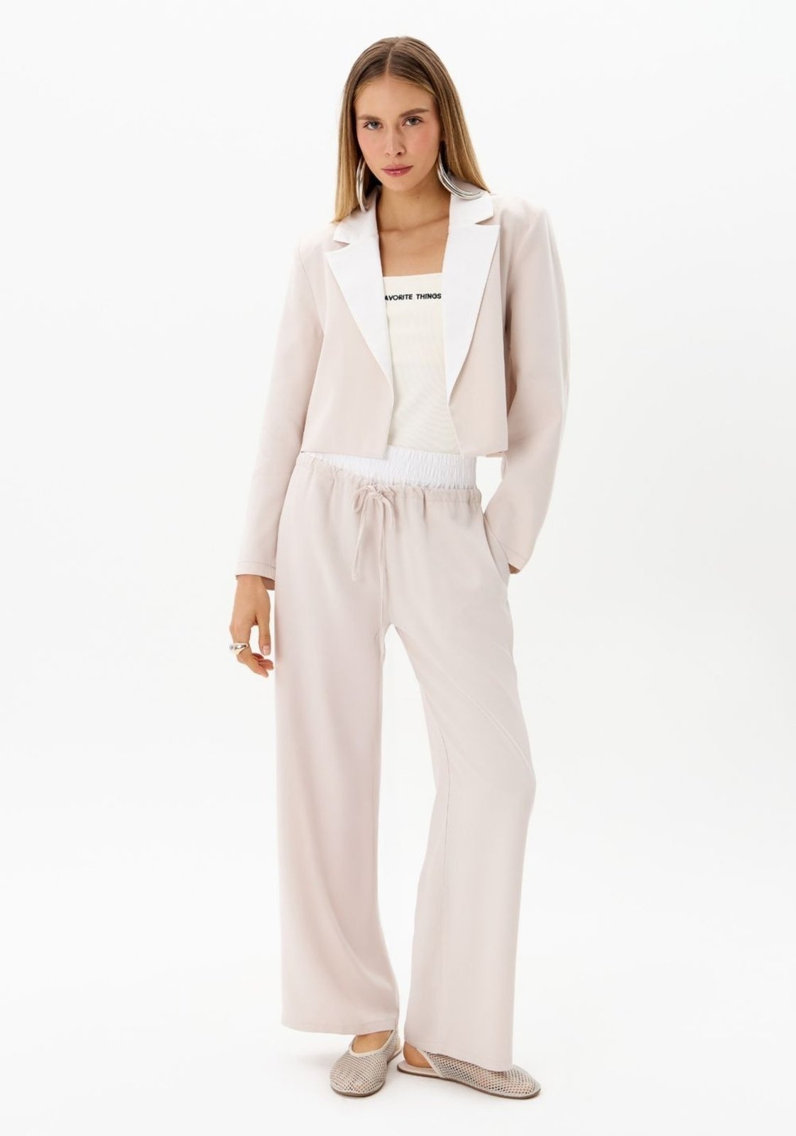 Imagem principal Calça Full Length Cós Duplo De Elástico My Favorite Things bege