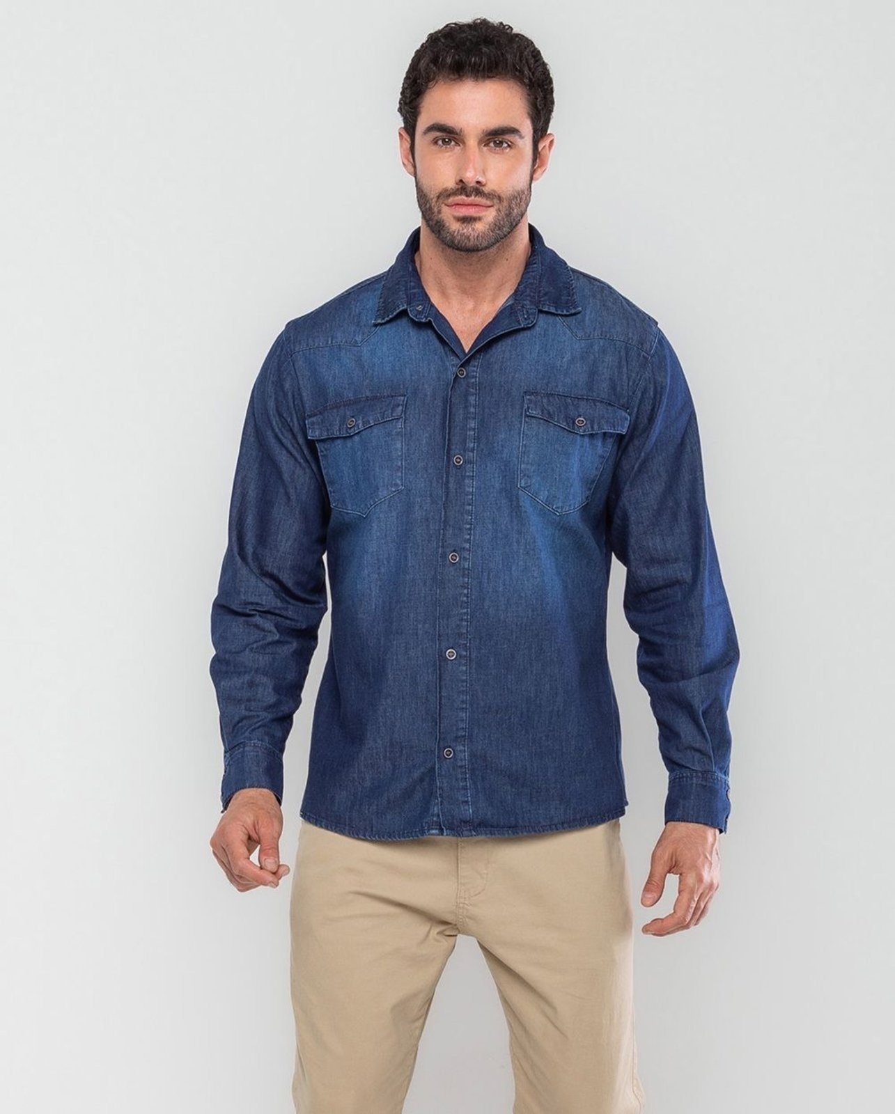 Imagem principal Camisa Masculina 24697 Escura Consciência jeans