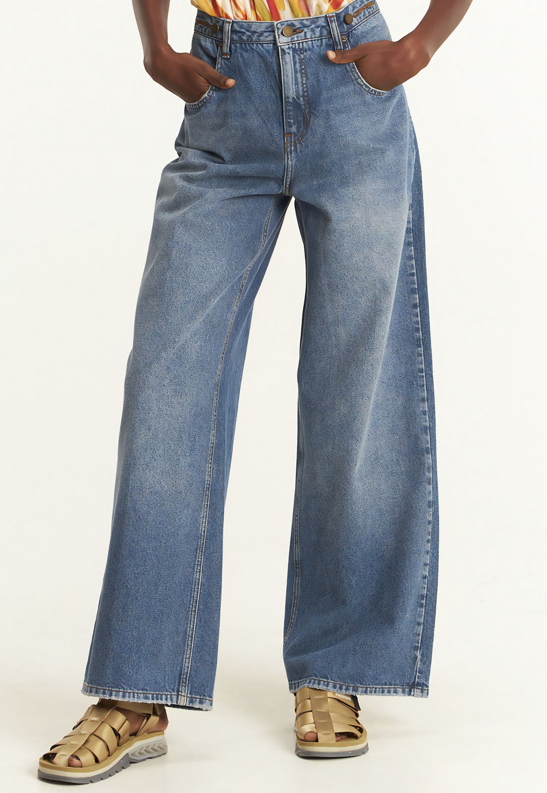 Imagem principal Calça Jeans Cantão Barrel Oversized Cantão azul