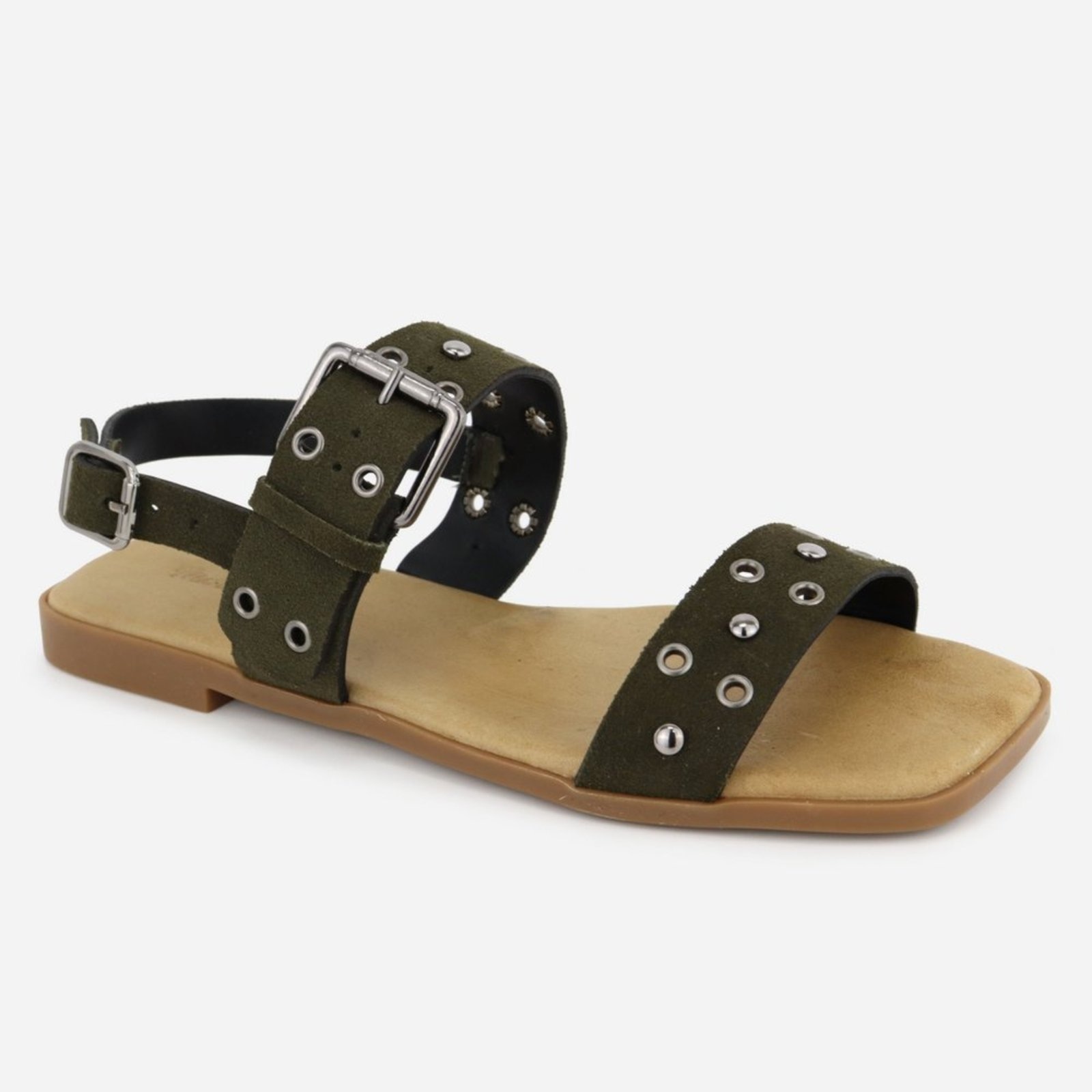 Imagem principal Sandália Rasteira Feminina Couro Maria Paula Dia a Dia MARIA PAULA verde