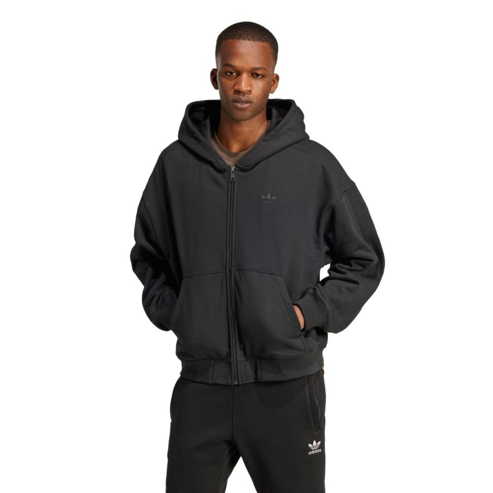 Imagem principal Blusa de moletom com capuz com zíper Premium Essentials adidas Originals Adidas preto