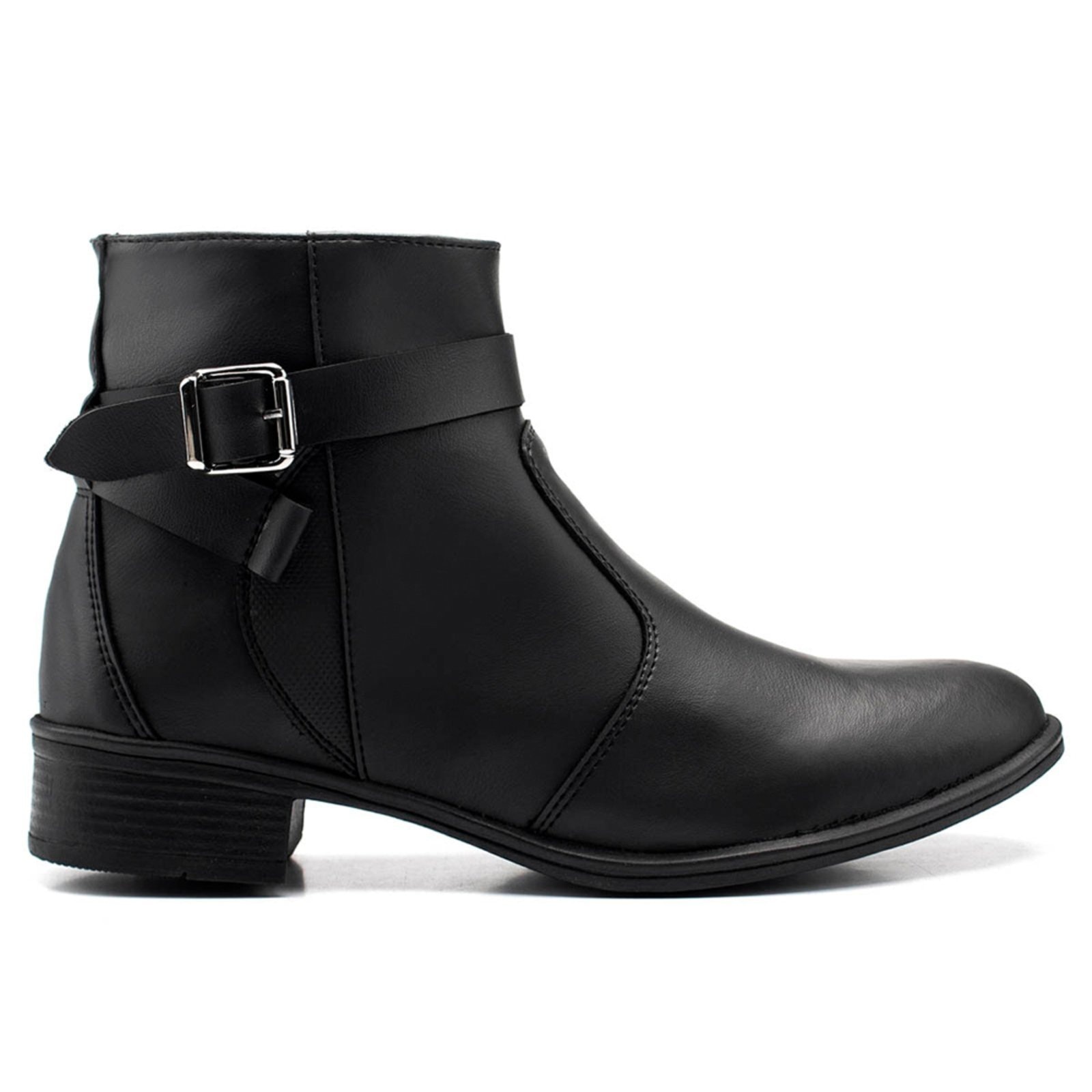 Imagem principal Bota Feminina Cano Curto Coturno Fivela Preta Lavini Shoes preto