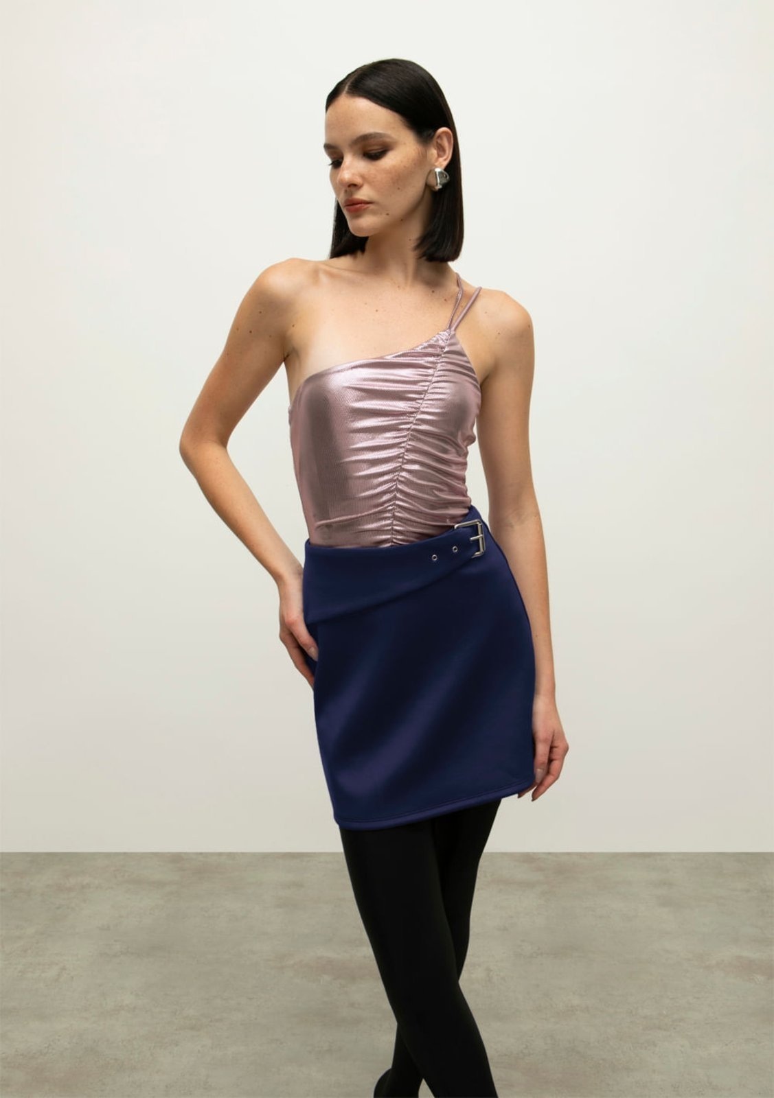 Imagem principal Saia Iódice Curta Justa Com Sobreposição IÓDICE azul