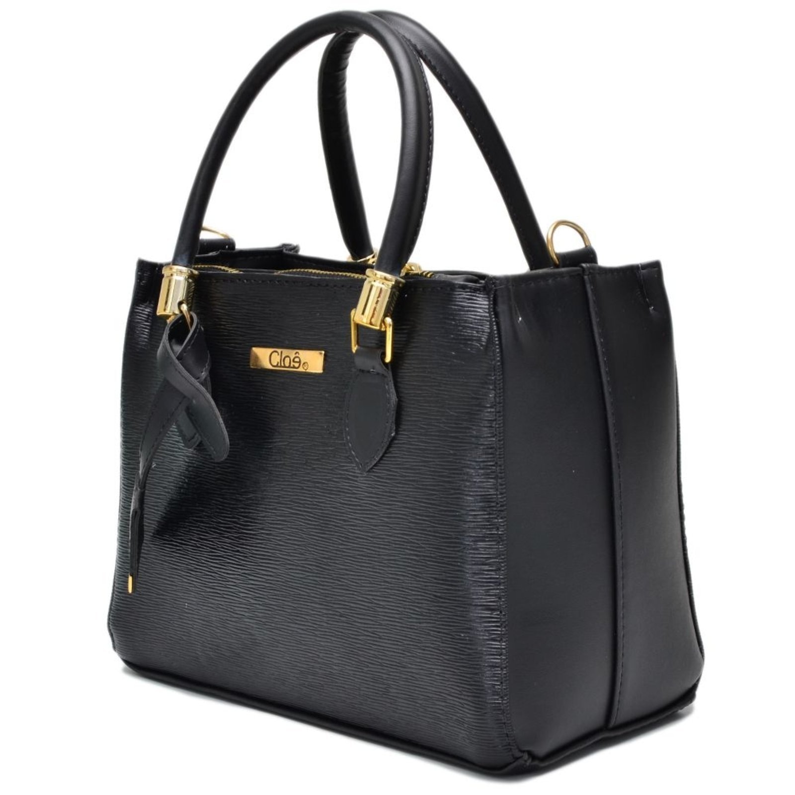 Imagem principal Bolsa Feminina Lorena Média Tote Baú Clube do Sapato de Franca Cloê Angik Preta Clube do Sapato de Franca multicolorido/preto