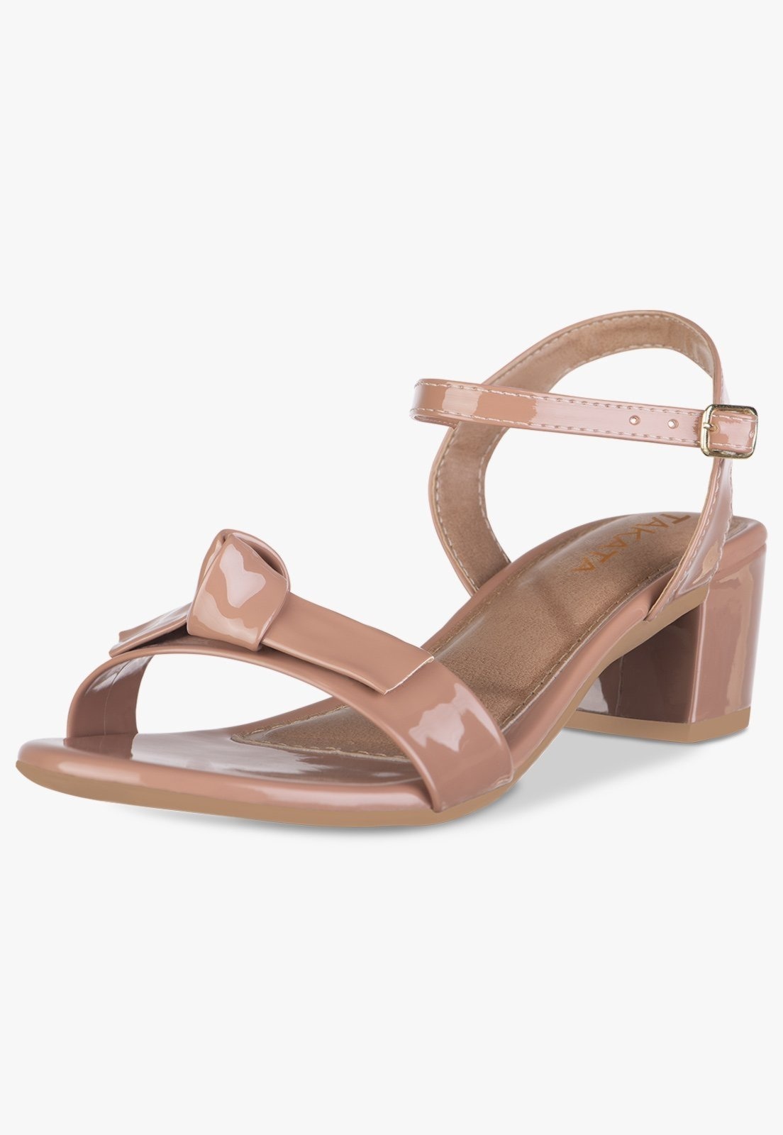 Imagem principal Sandália Feminina Salto Baixo Bloco Grosso Casual Confortável Fivela Laço Nó TAKATA BY RAFAEL TAKATA nude