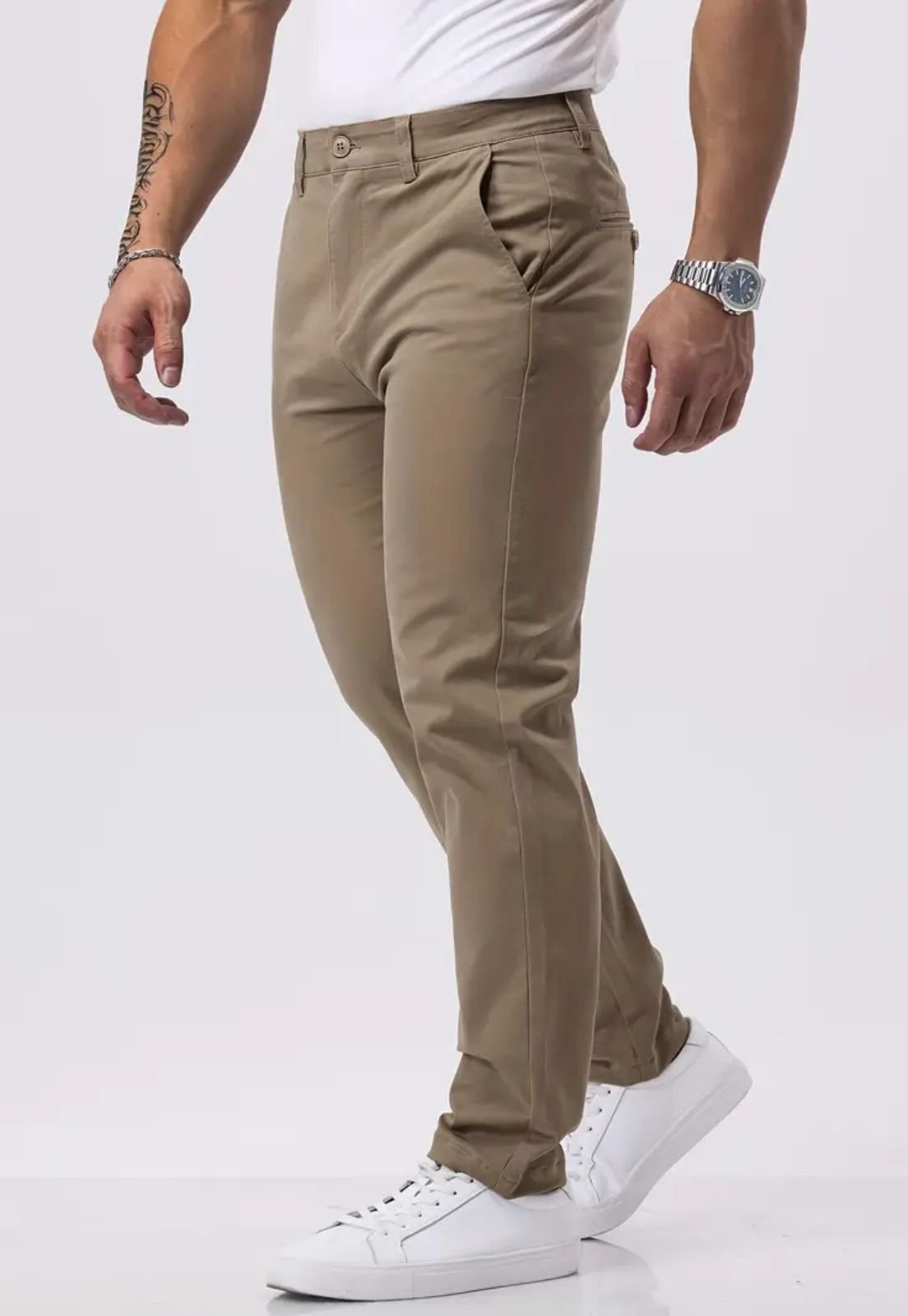Imagem principal Calça Sarja Masculina Alpha Streer Wear Basica e Confortavel Caqui Alpha Street Wear cáqui caqui