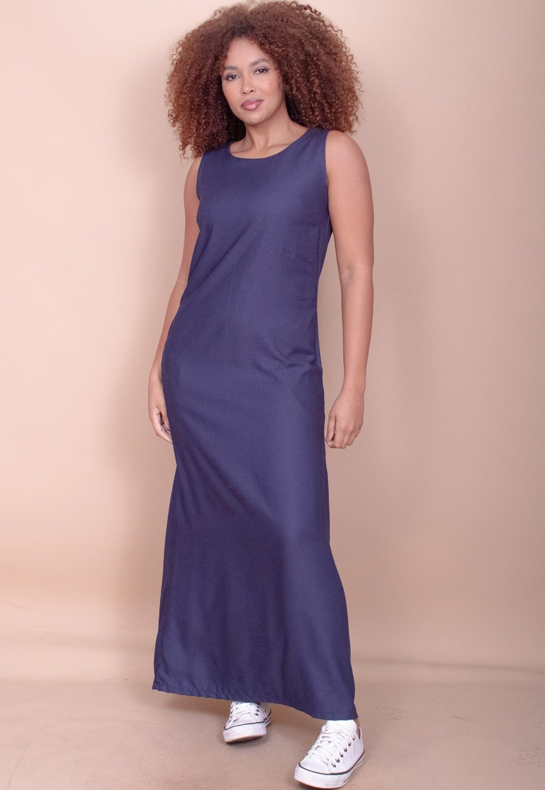 Imagem principal Vestido Longo Cabanafree Plano com Bolso Marinho Cabanafree azul