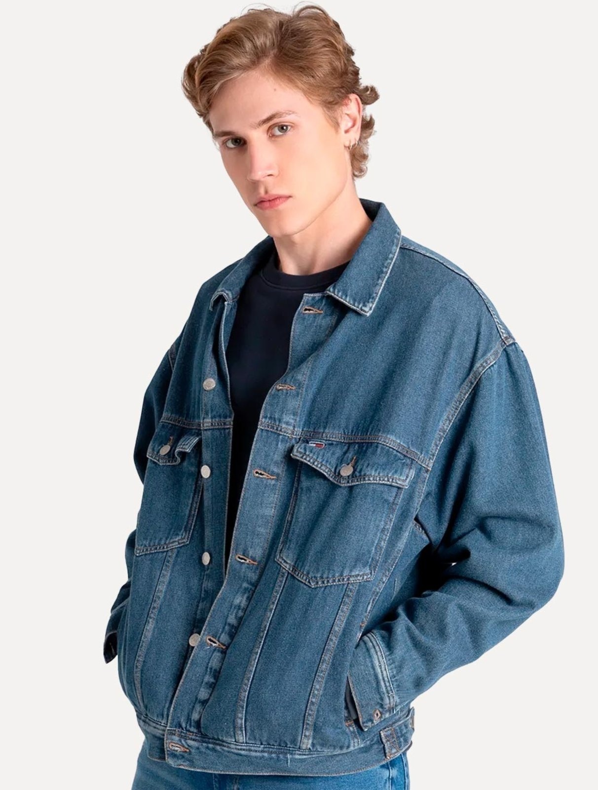 Imagem principal Jaqueta Tommy Jeans Masculina Ryan Trucker Denim Azul édio Tommy Jeans azul denim