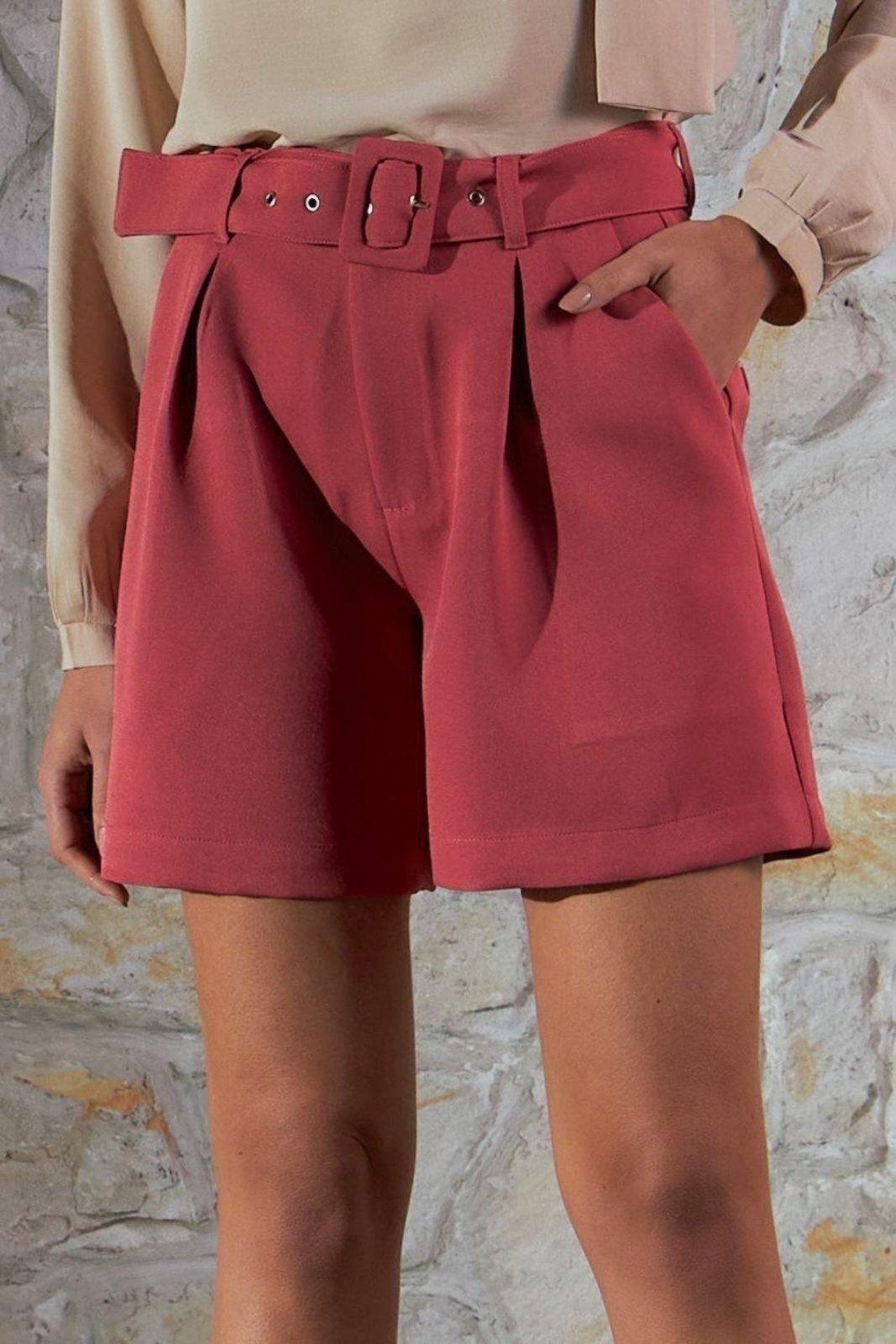 Imagem principal Bermuda Vanibele Alfaiataria Goiaba Vanibele rosa