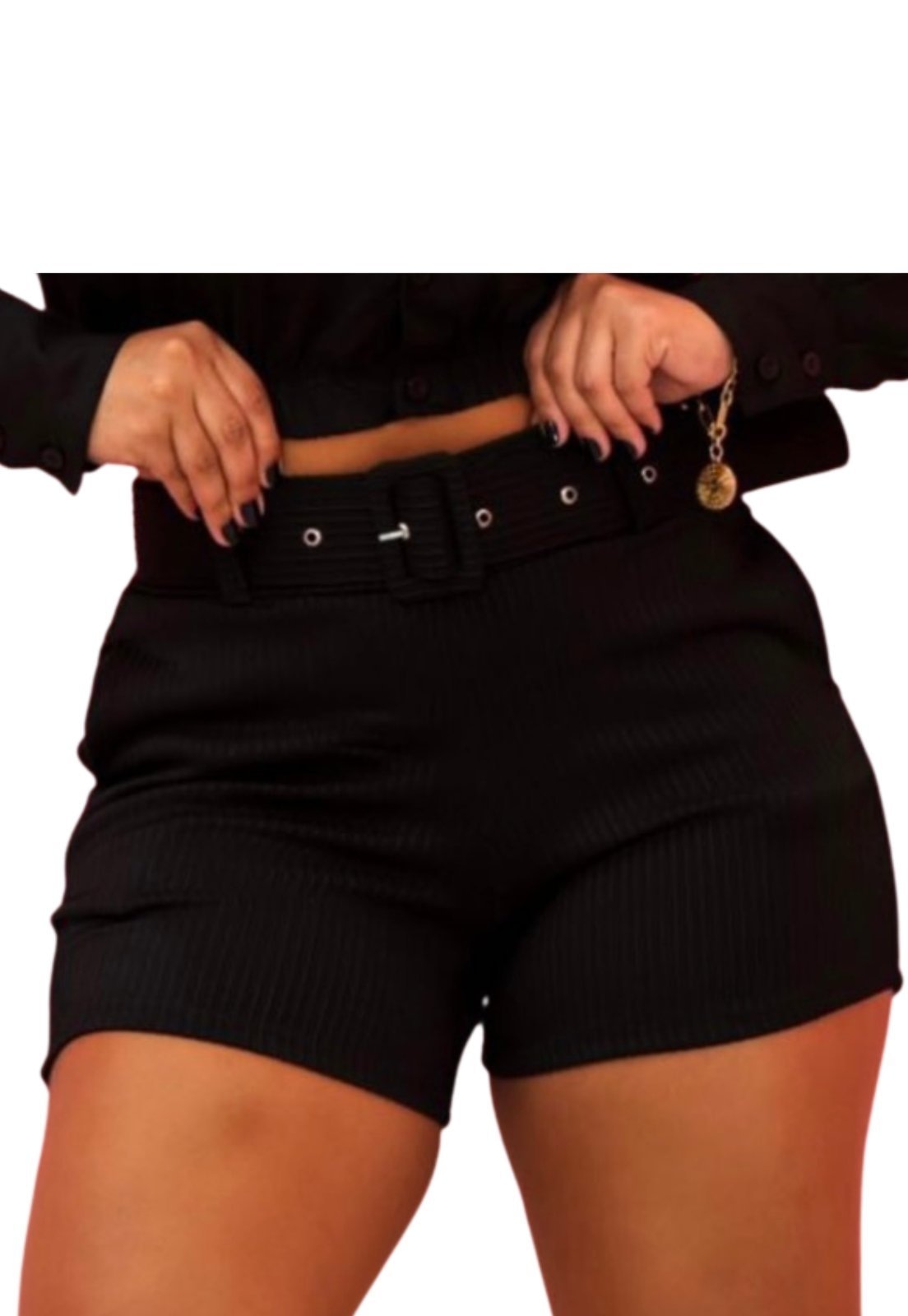 Imagem principal Shorts Summer Body cinto canelado confort bolso Summer Body preto