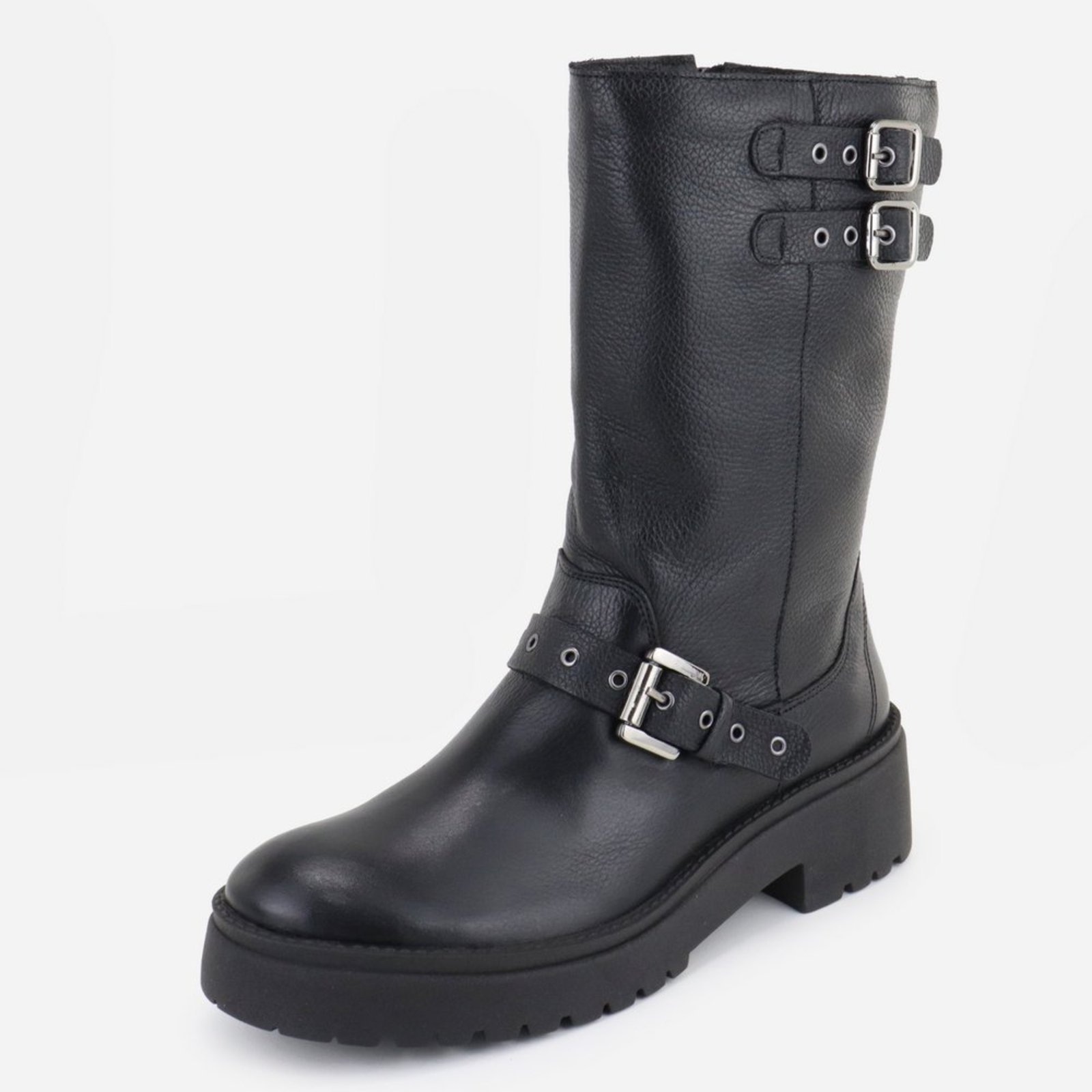 Imagem principal Bota Coturno Conforto Cano Médio Tiras em Fivelas Em Couro Maria Paula MARIA PAULA preto