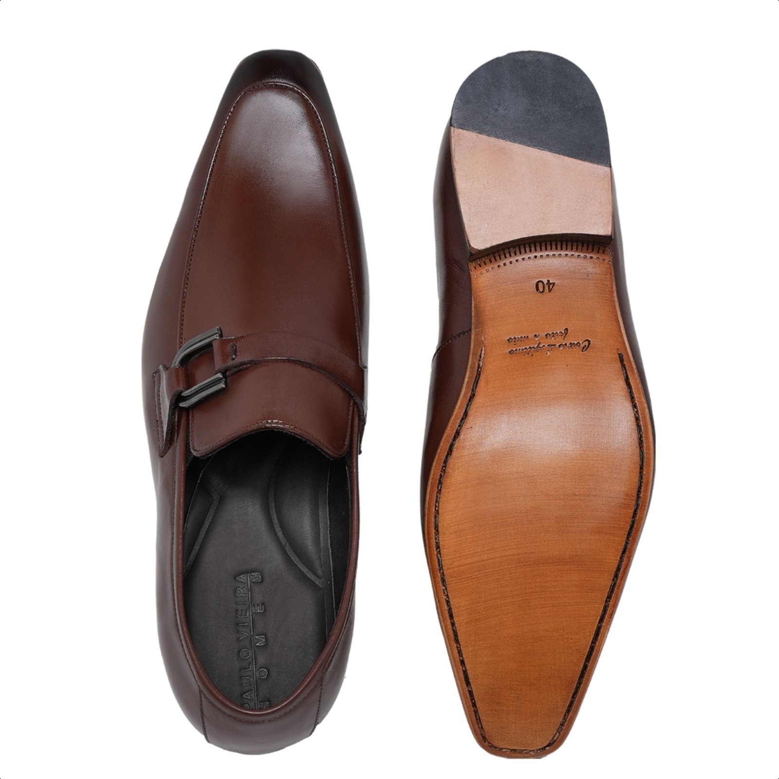 Imagem principal Sapato Loafer Fino em Couro Sapato Autentico Paulo Vieira cor Tabaco Paulo Vieira Homem café