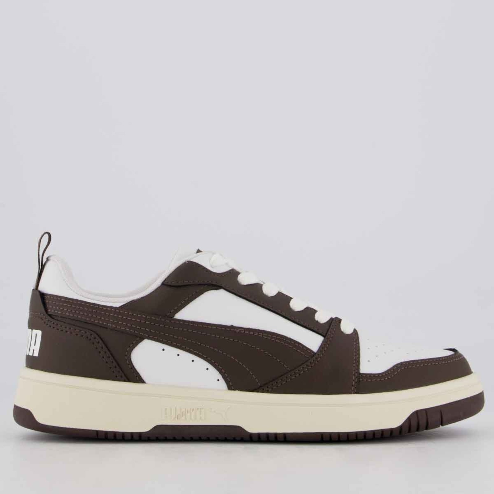 Imagem principal Tênis Puma Rebound V6 Low e Marrom Puma branco