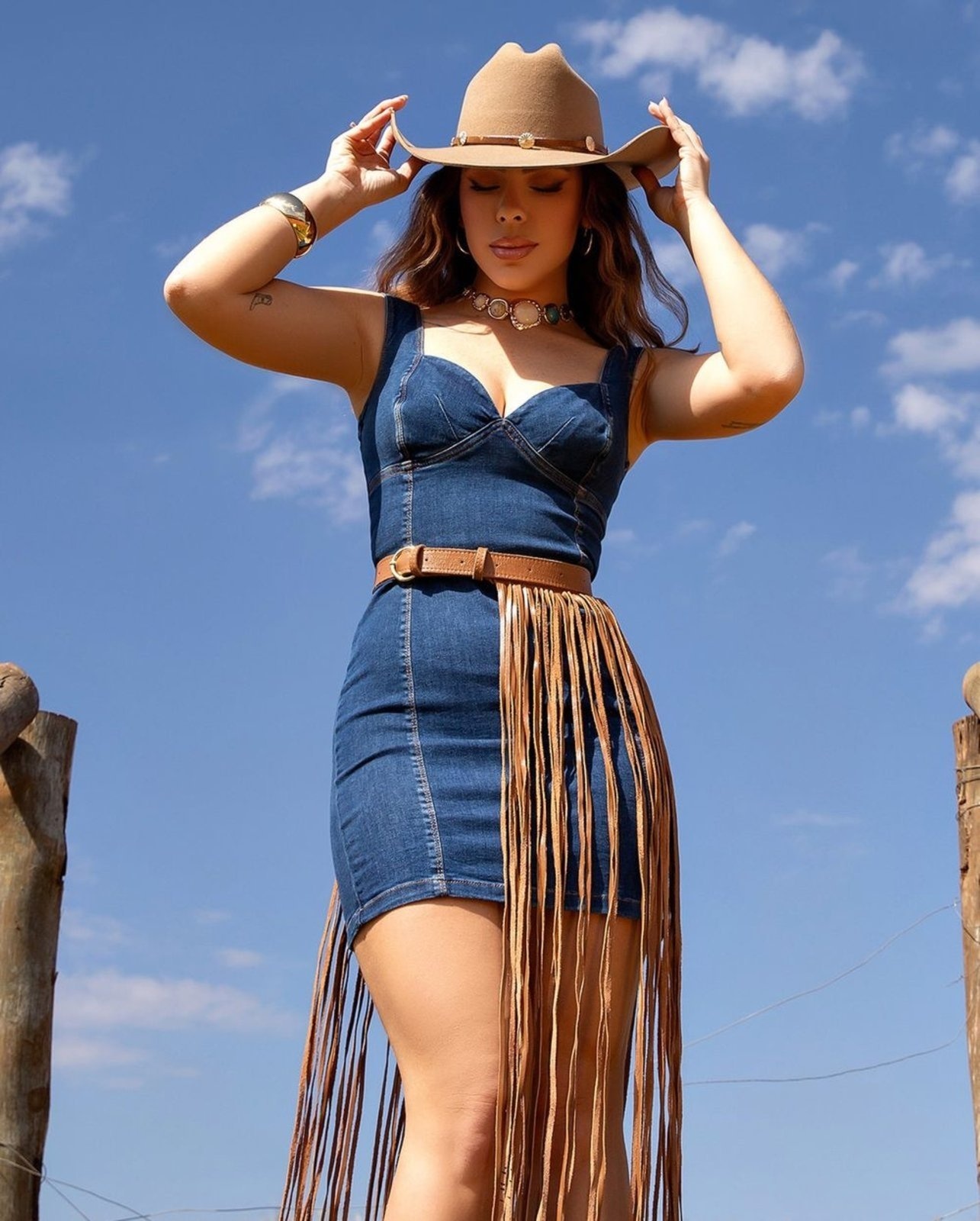 Imagem principal Vestido Feminino Curto 24930 Escura Consciência jeans