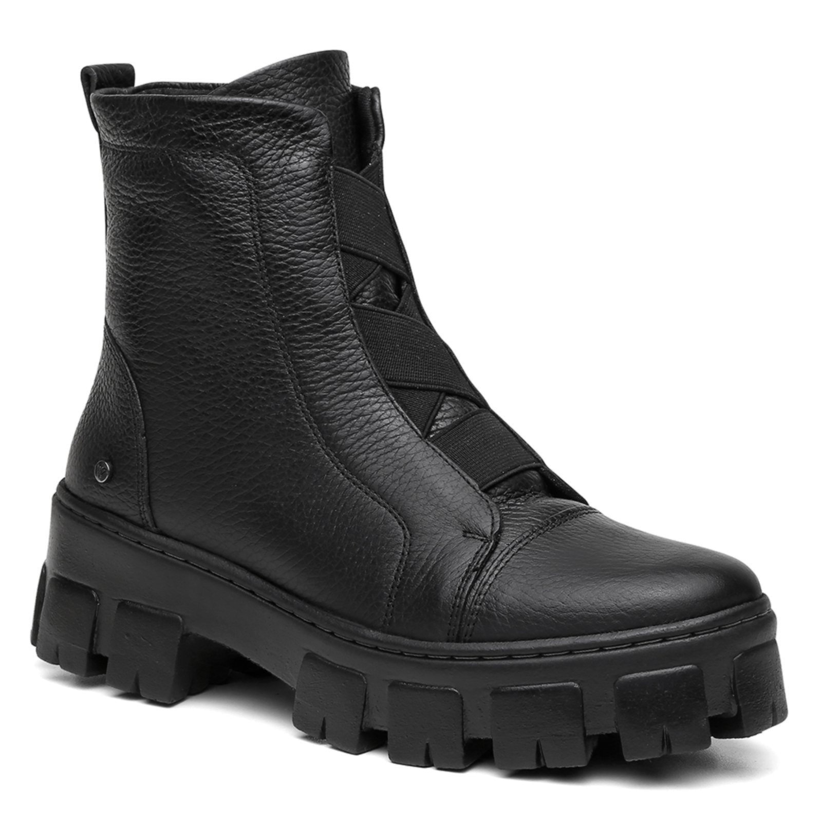 Imagem principal Bota Coturno Feminina Only Vittal Couro Sola Tratorada e Zíper USE VITTAL preto