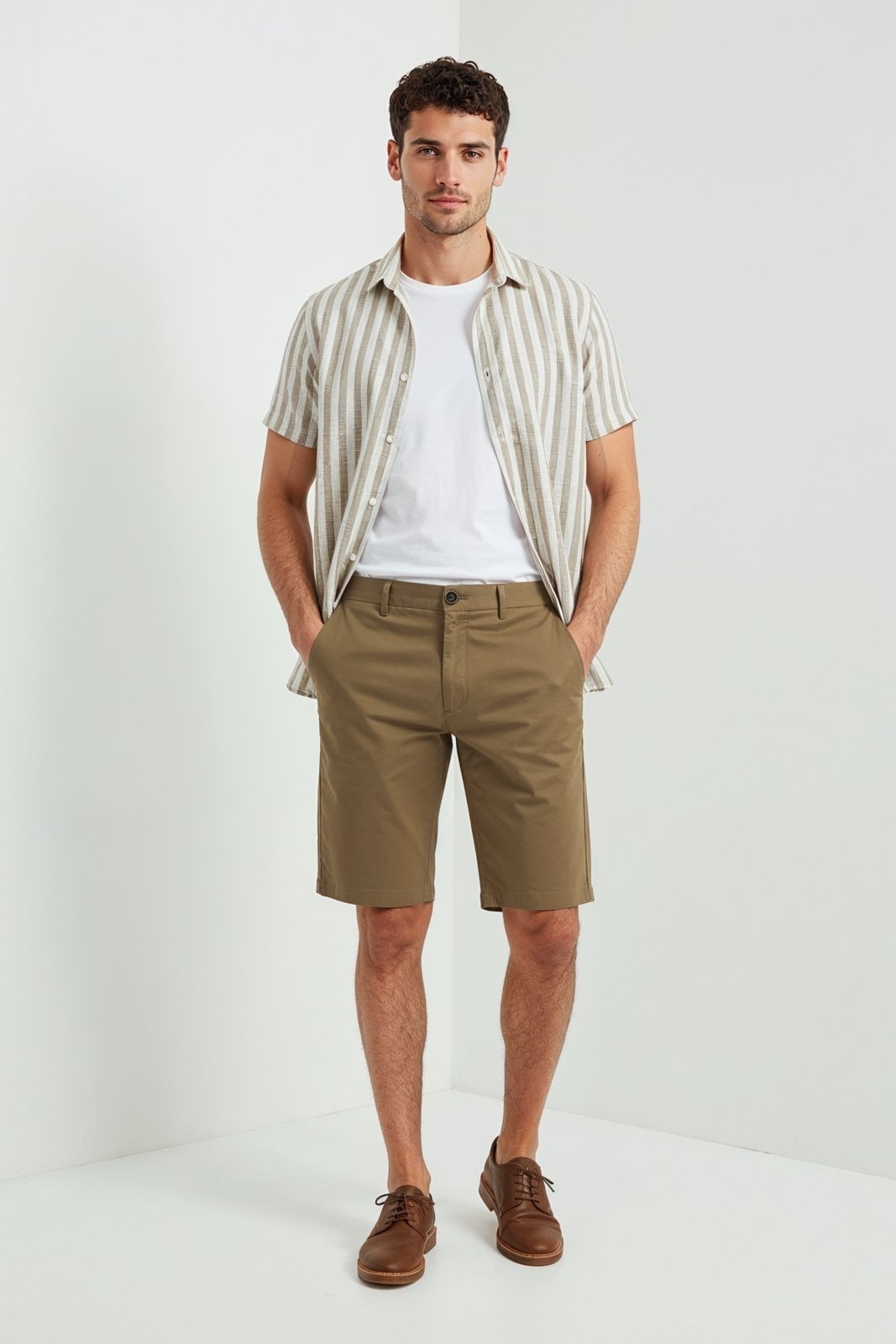 Imagem principal Bermuda Algodão Egípcio Slim Traymon Traymon caramelo